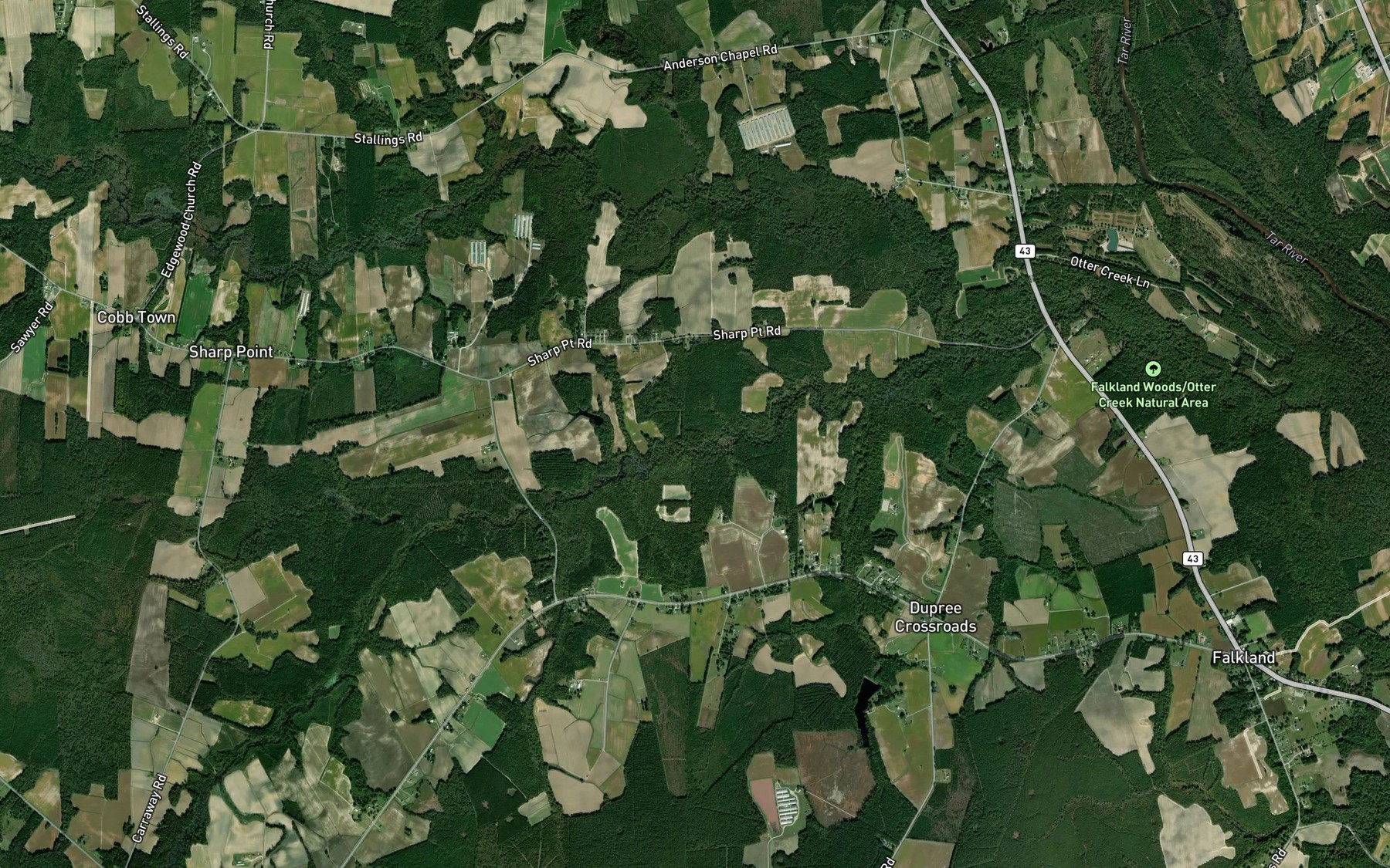 Satellite map of the Edson Millpond (historical)