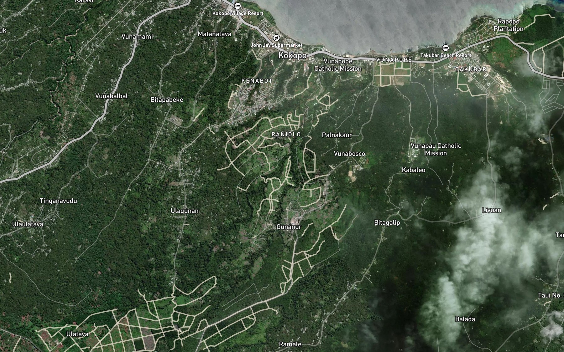 Satellite map of the Blane A Tava Creek