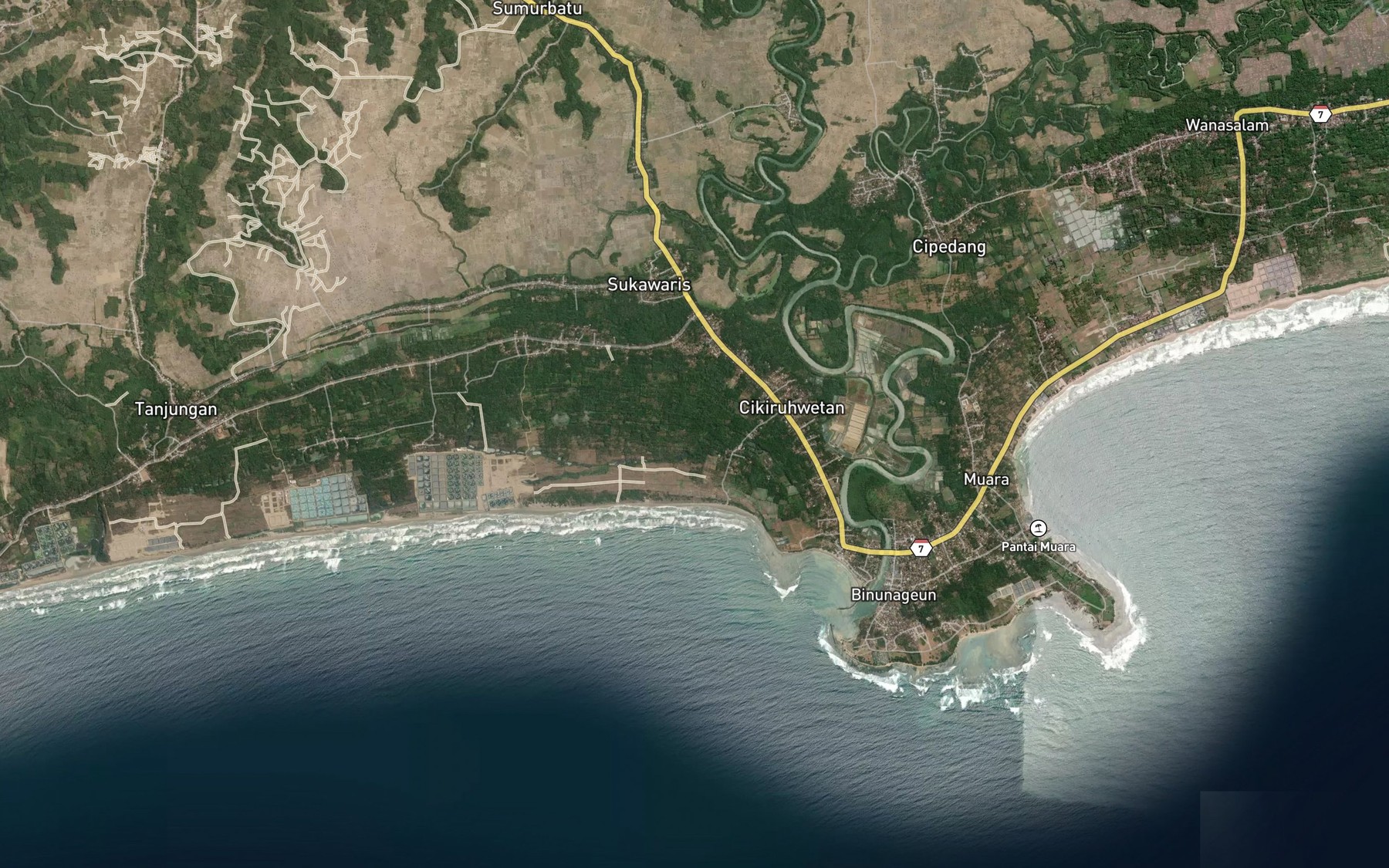 Satellite map of the Ci Cukangnangka