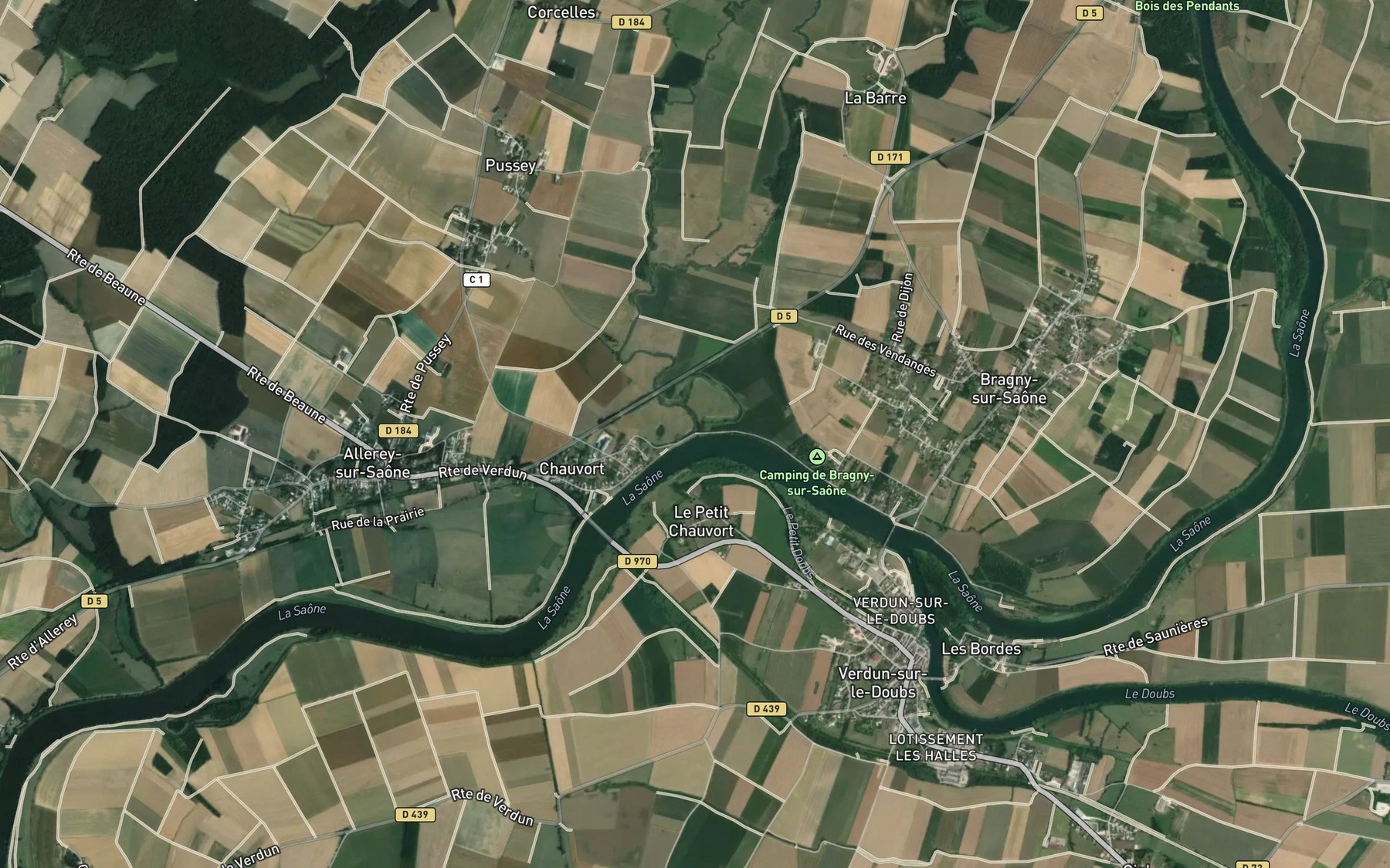Satellite map of the Dheune