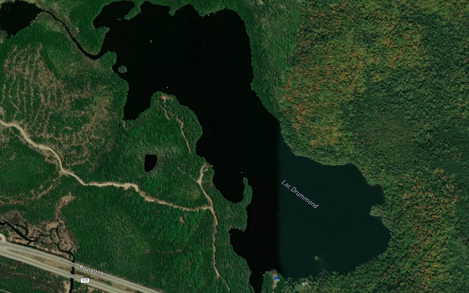 Satellite map of the Lac Drummond
