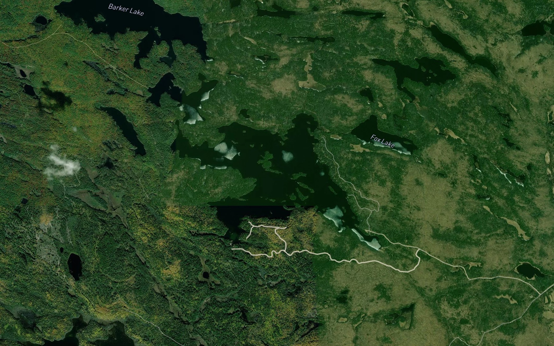 Satellite map of the Ashby Lake