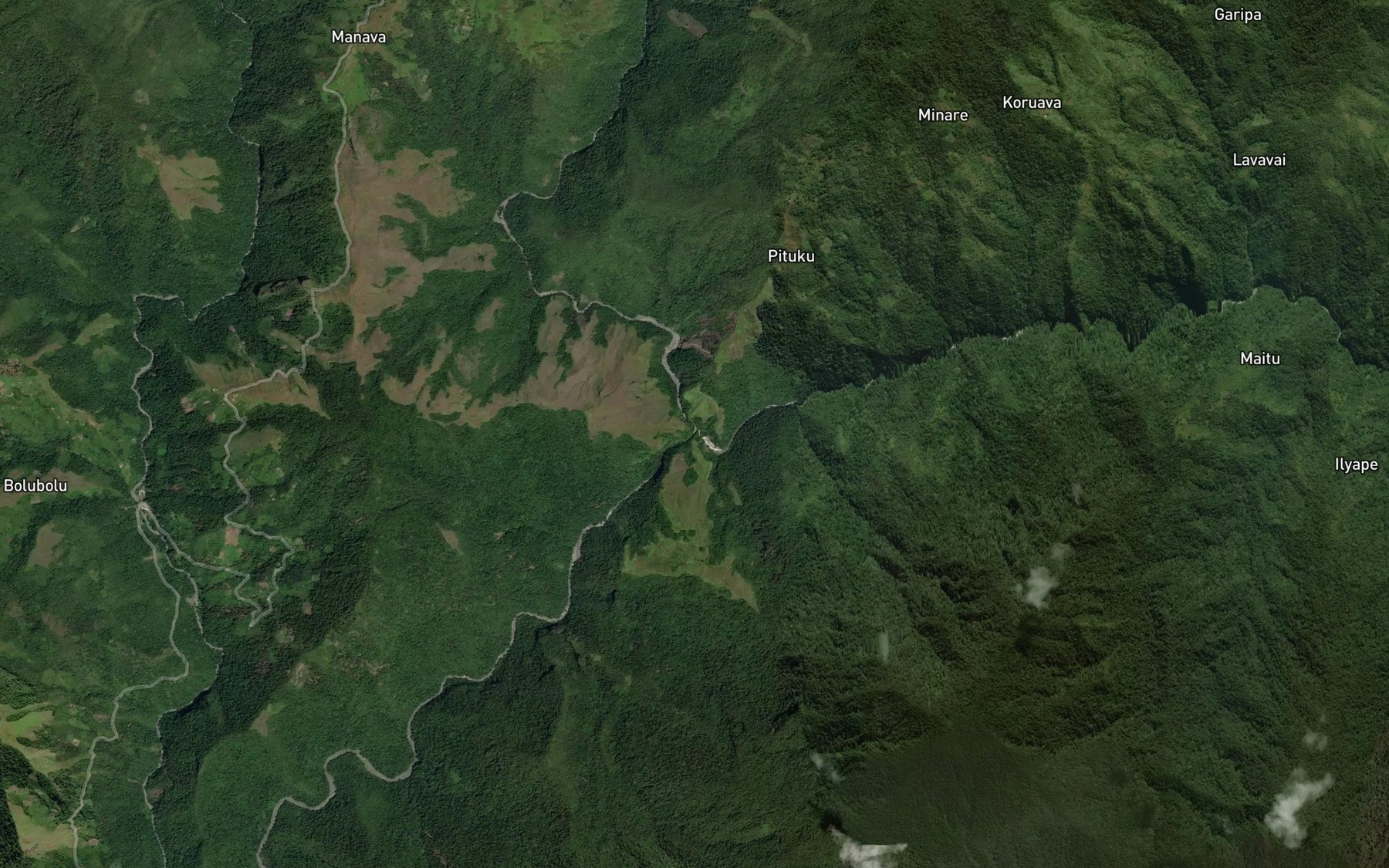 Satellite map of the Kosipe River
