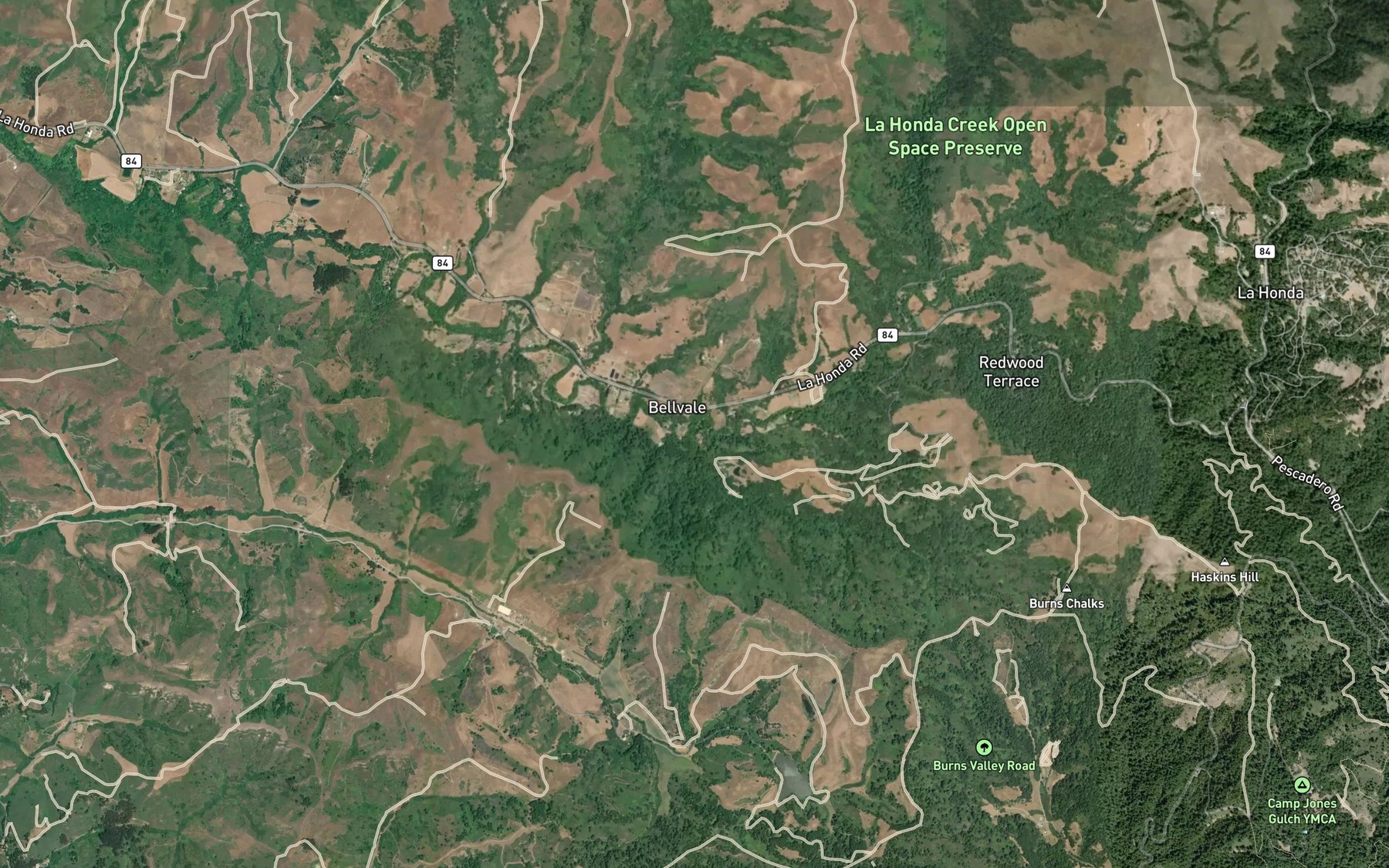 Satellite map of the Kingston Creek