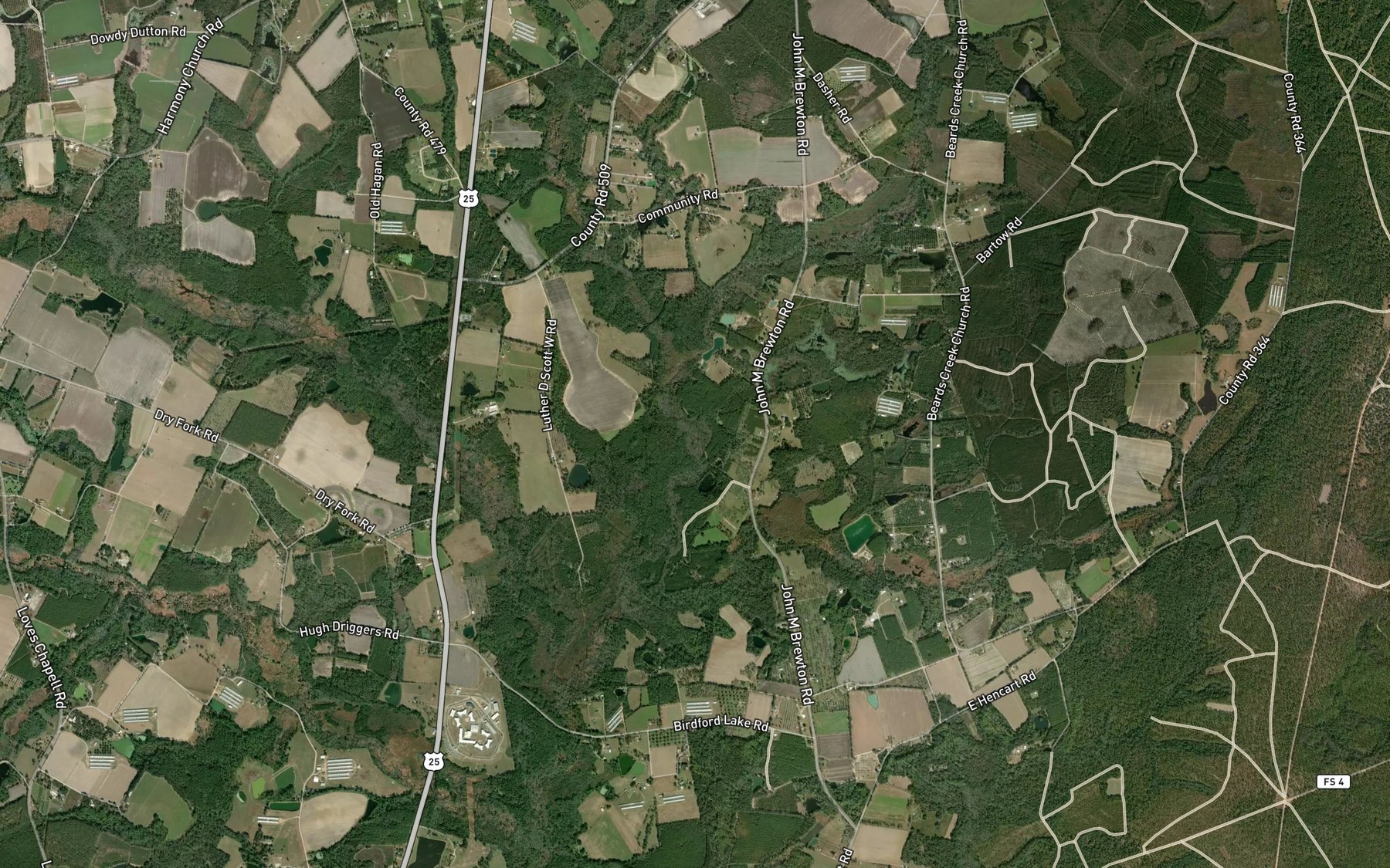 Satellite map of the Big Branch