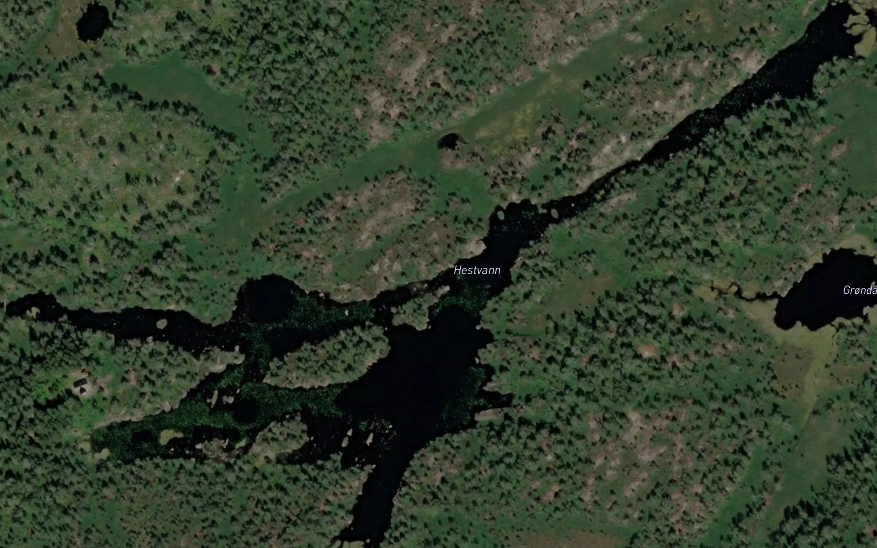 Satellite map of the Hestvann