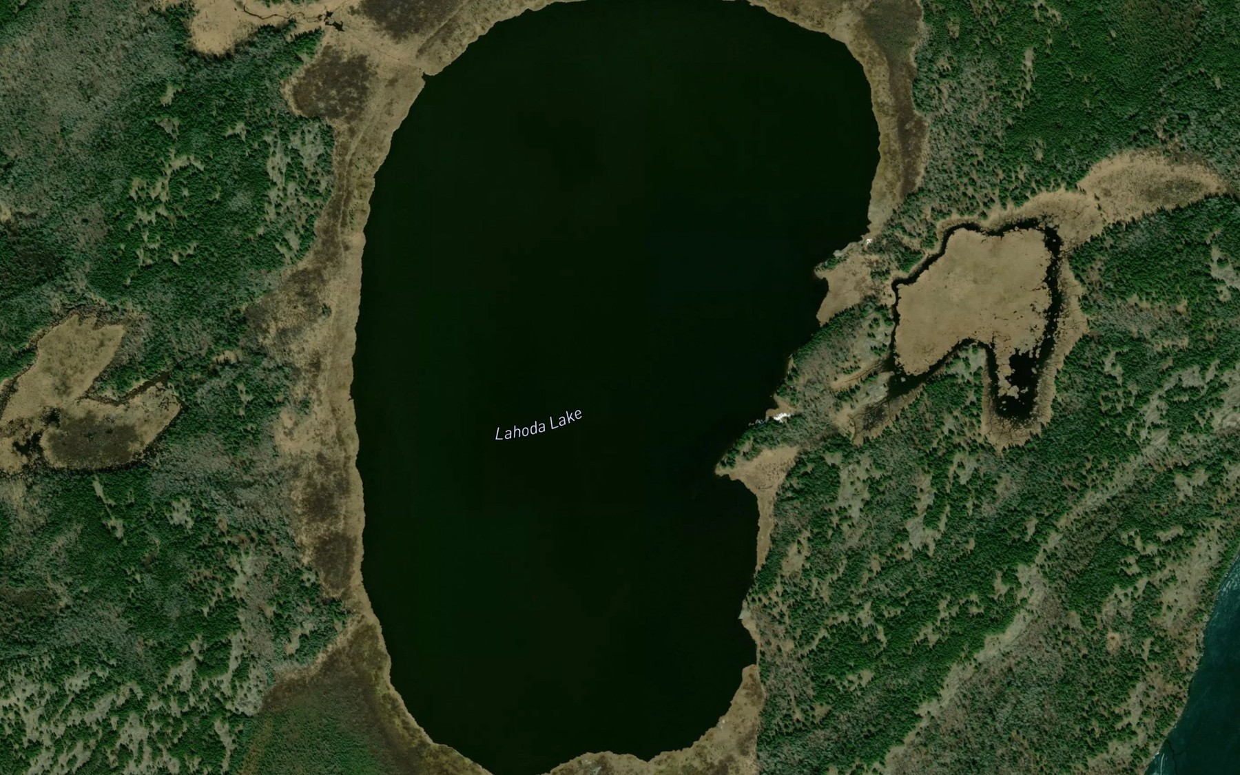Satellite map of the Lahoda Lake