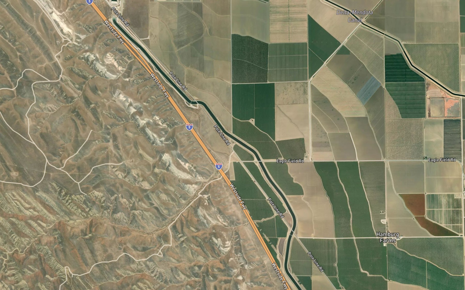Satellite map of the Laguna Seca Creek
