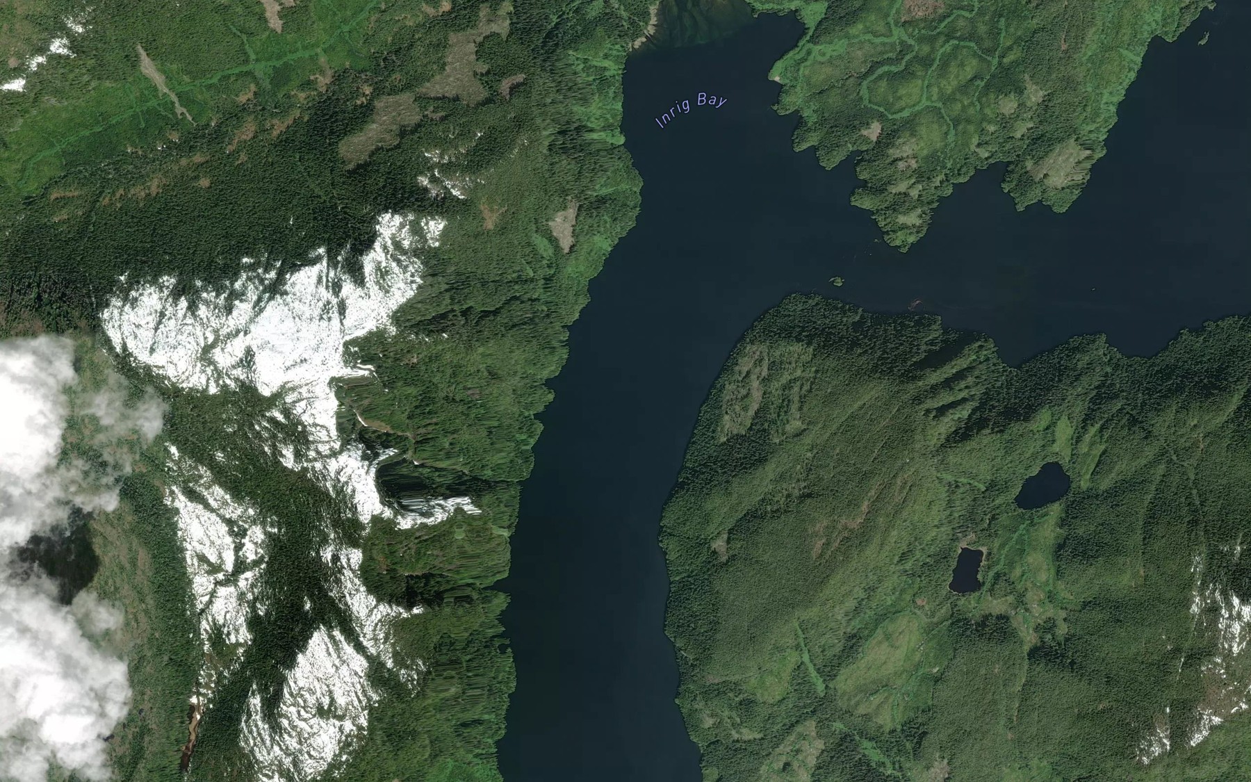 Satellite map of the Moses Inlet