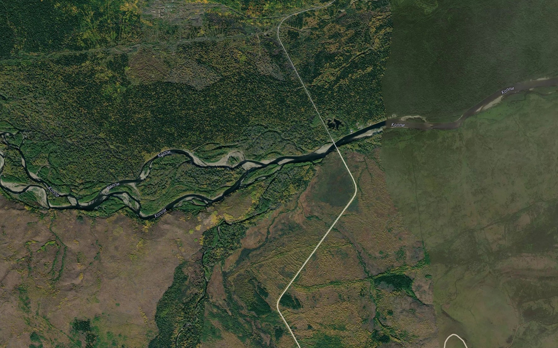 Satellite map of the Topty
