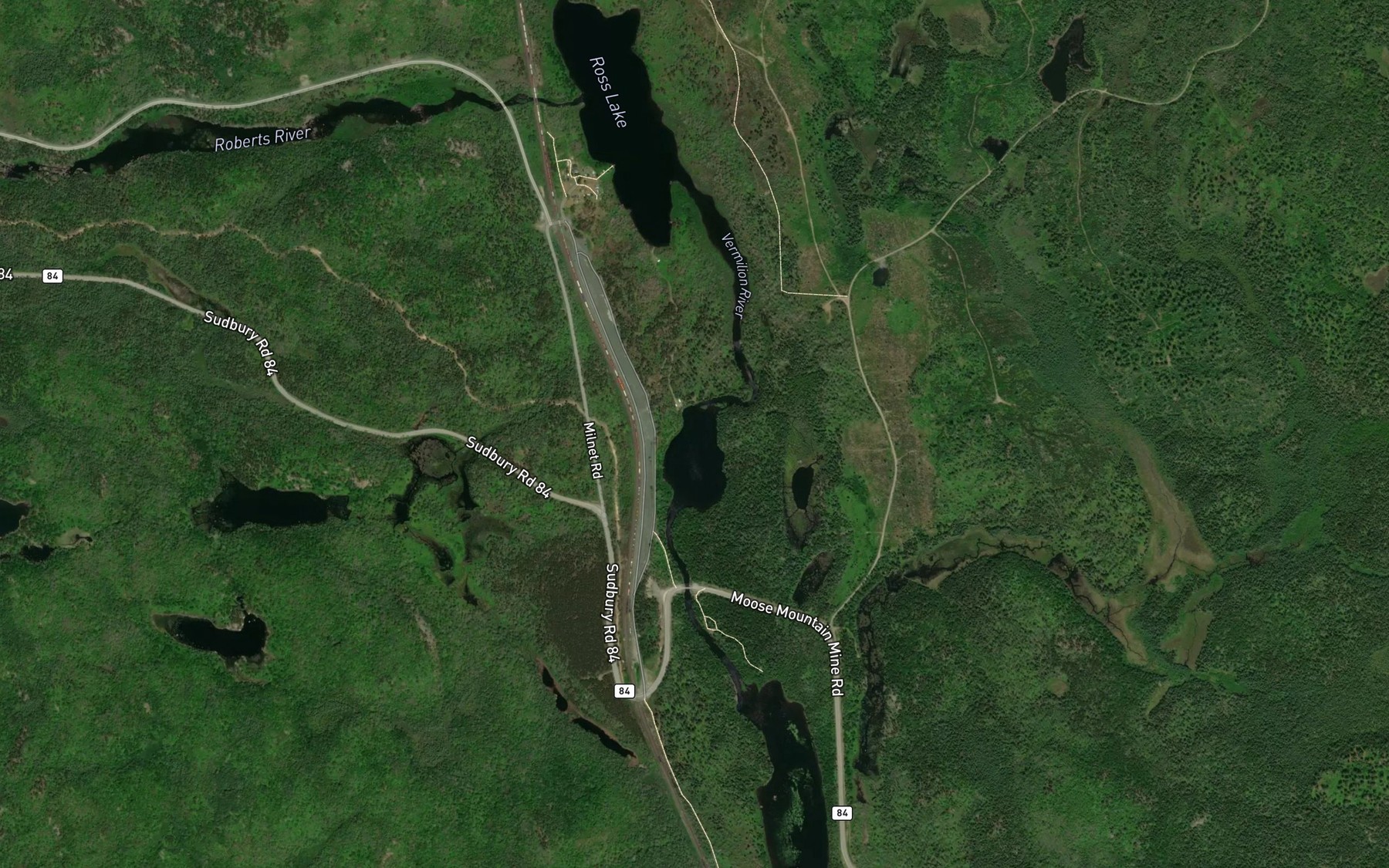 Satellite map of the Fraser Lake