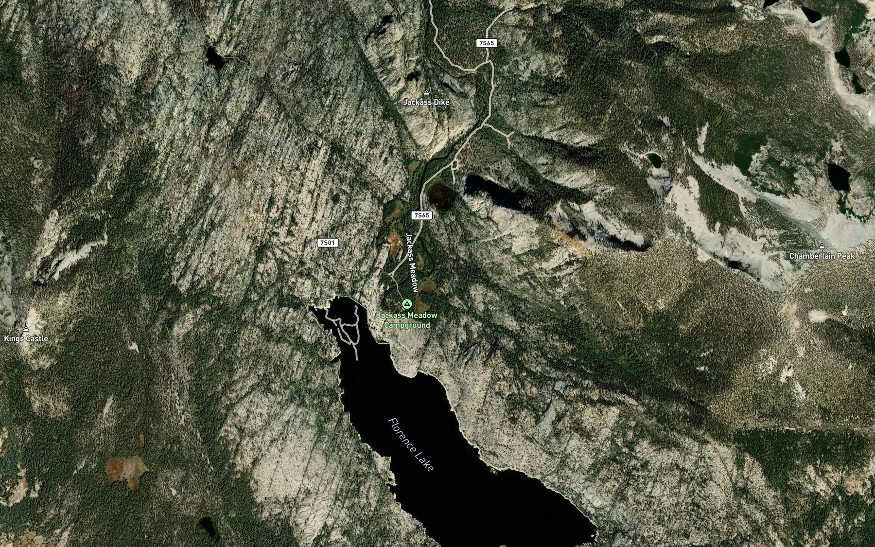 Satellite map of the Tombstone Creek