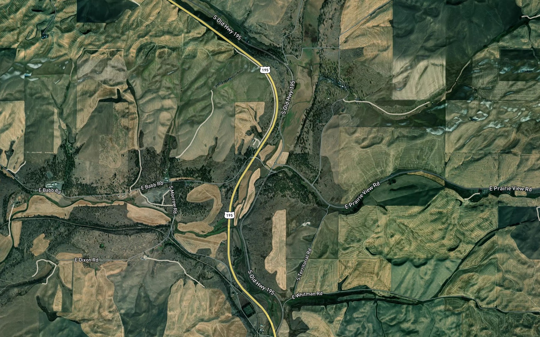 Satellite map of the Spring Valley Creek
