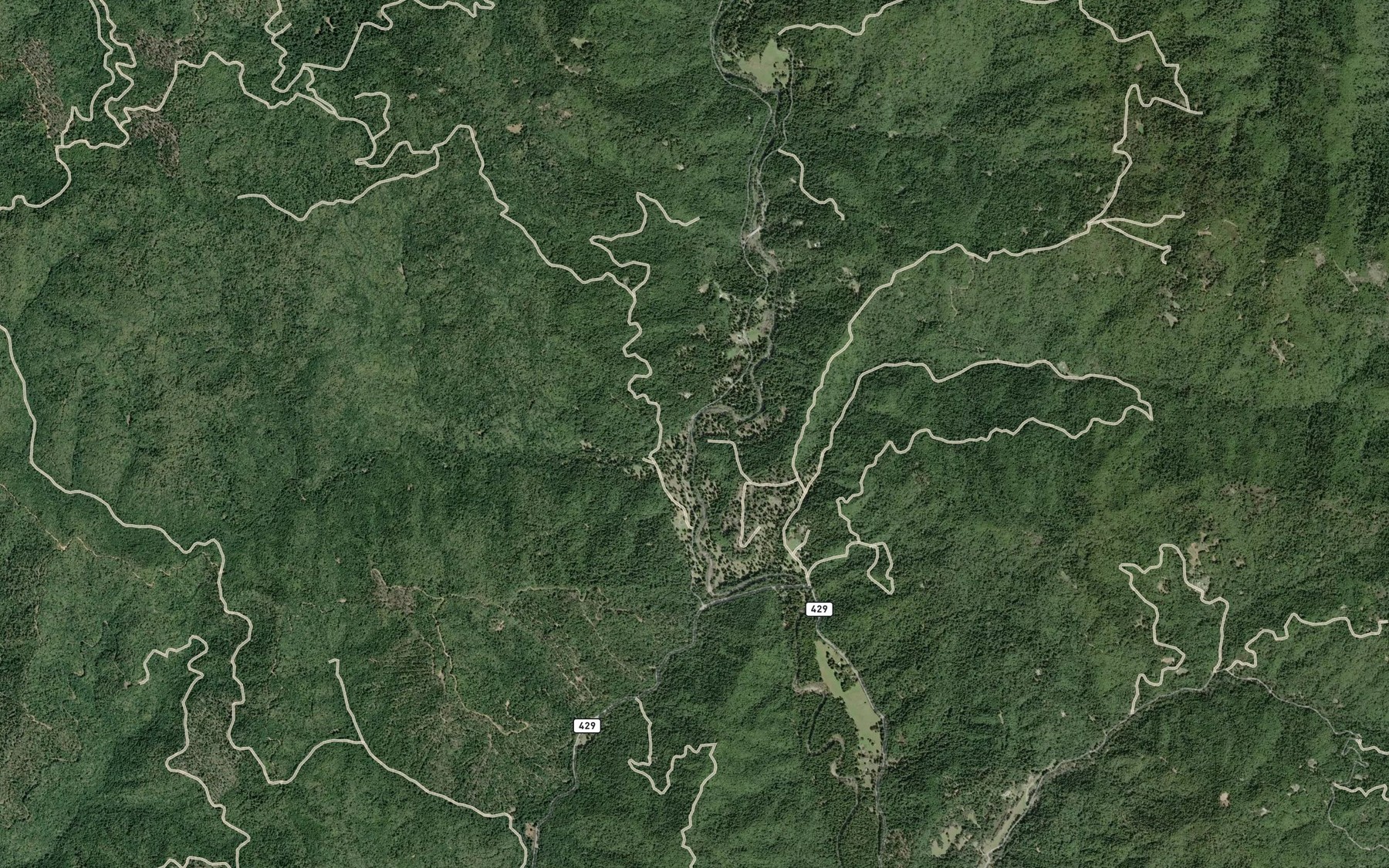 Satellite map of the Dutch Charlie Creek