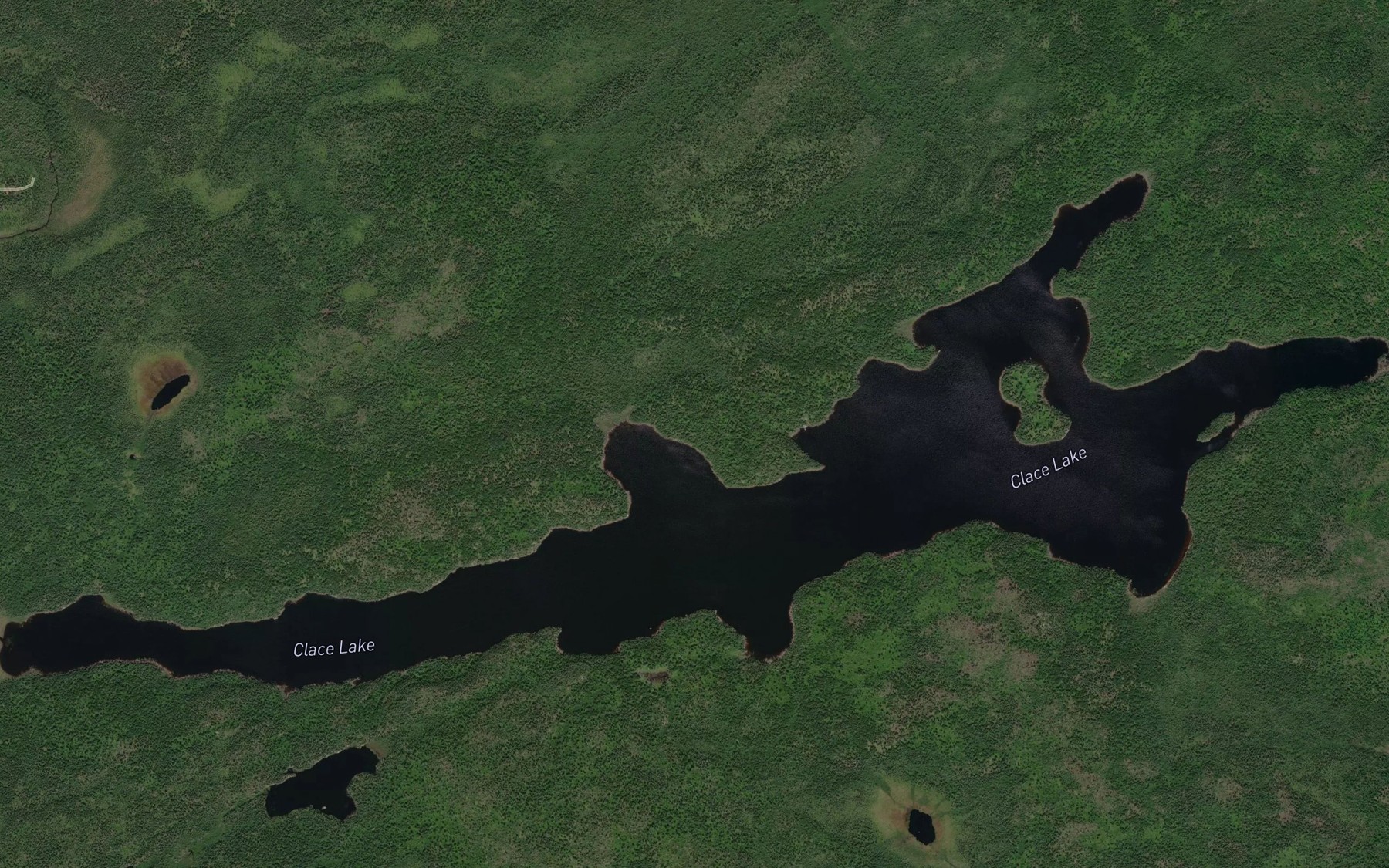 Satellite map of the Clace Lake