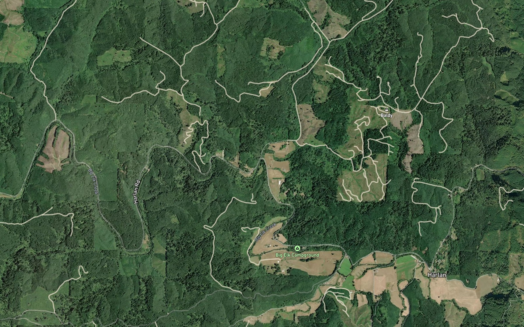 Satellite map of the Wolf Creek