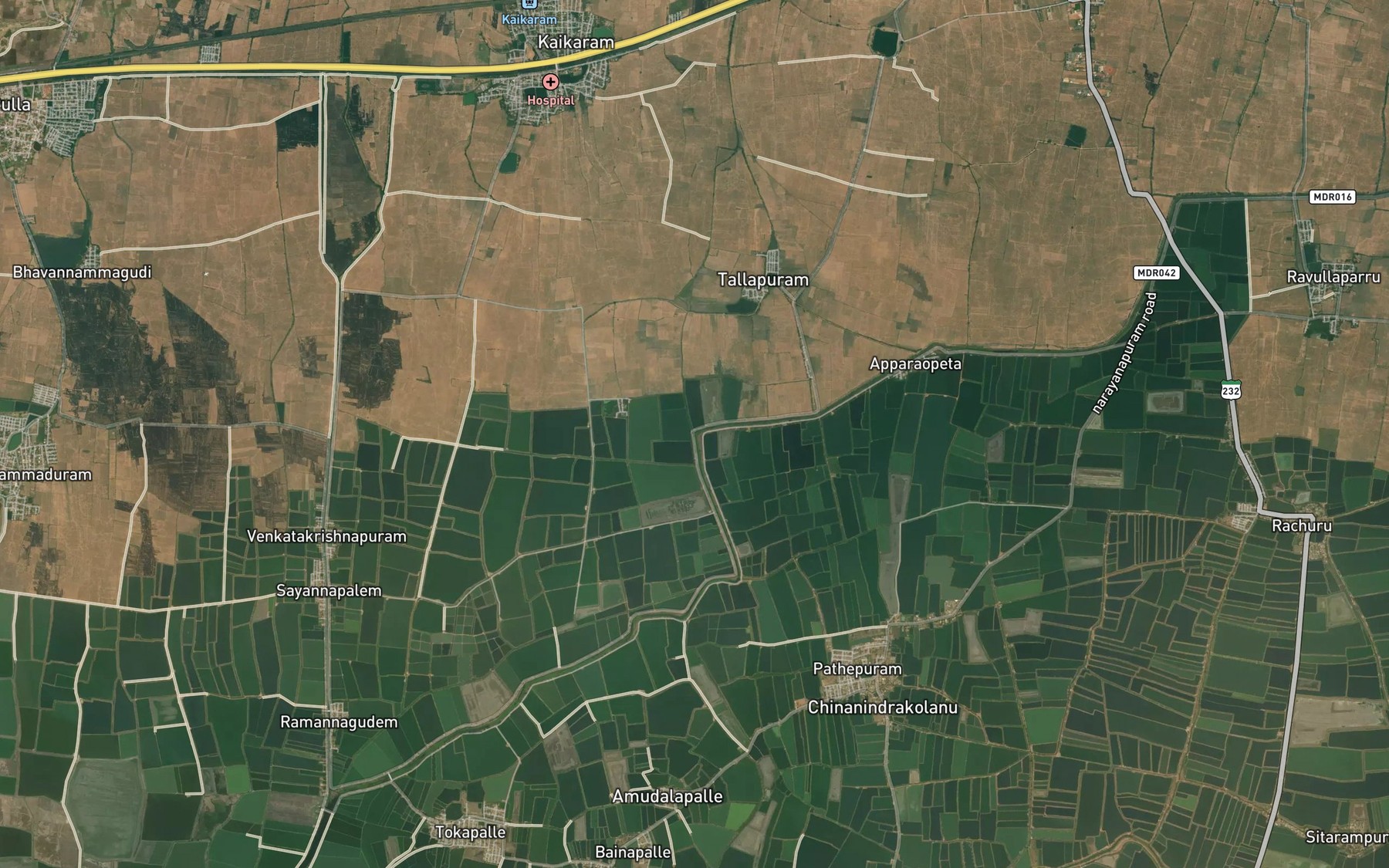 Satellite map of the Chebrolu Branch Channel