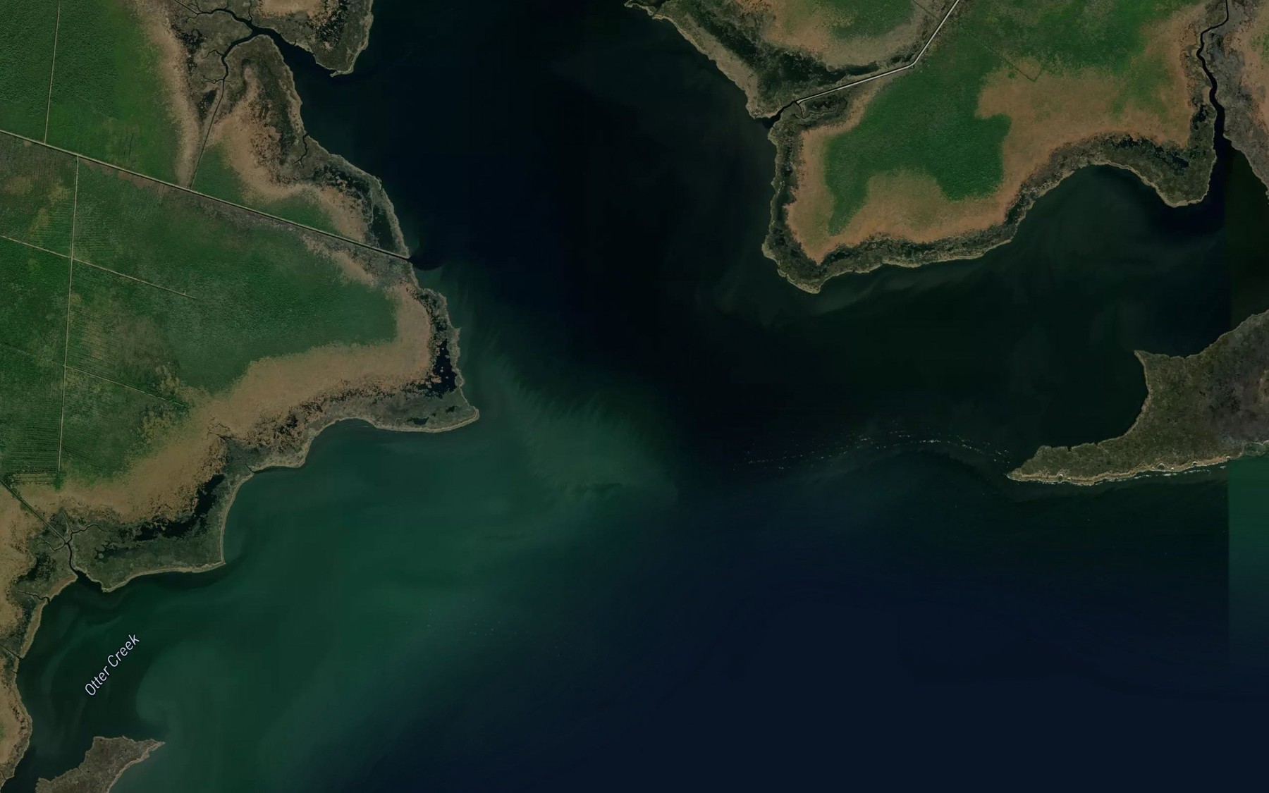 Satellite map of the Long Shoal River