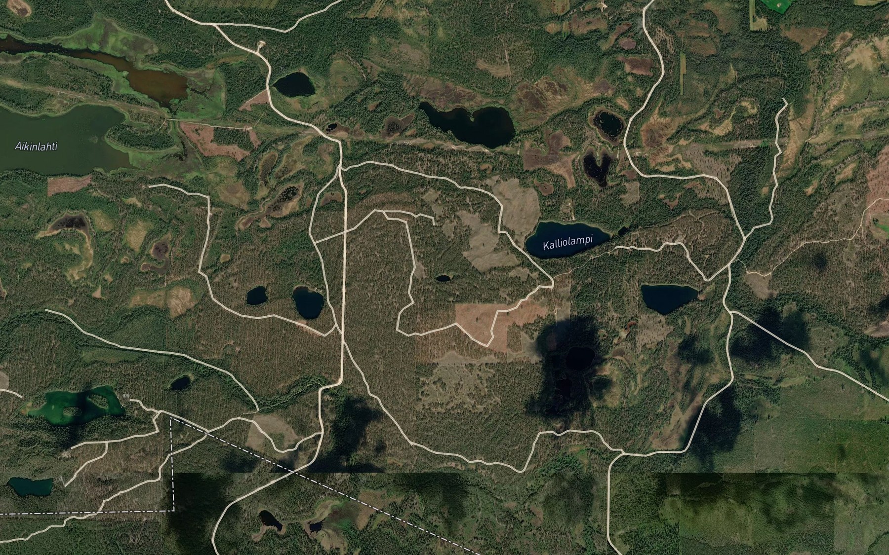 Satellite map of the Mustanlinnunlampi