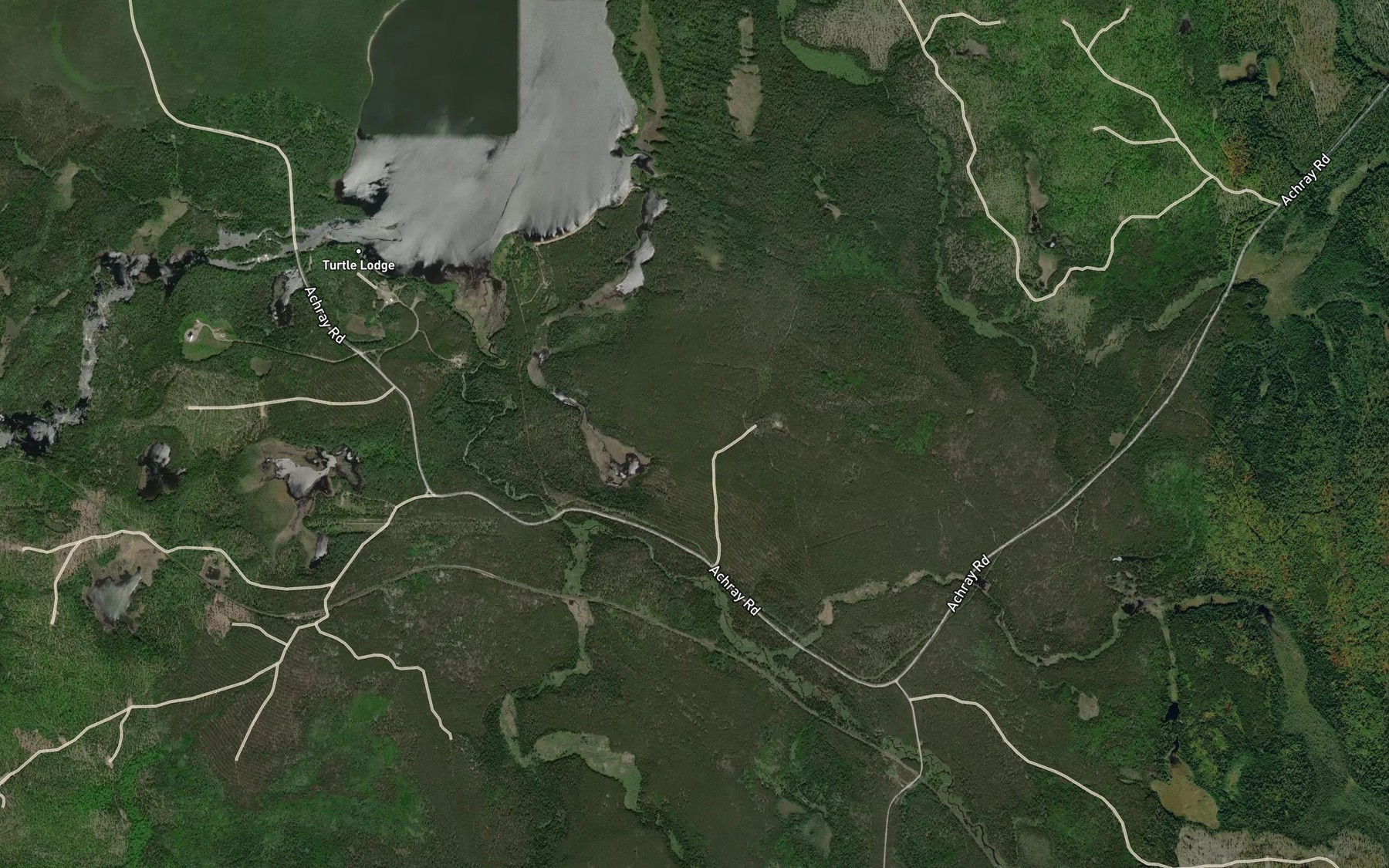 Satellite map of the Dawn Creek