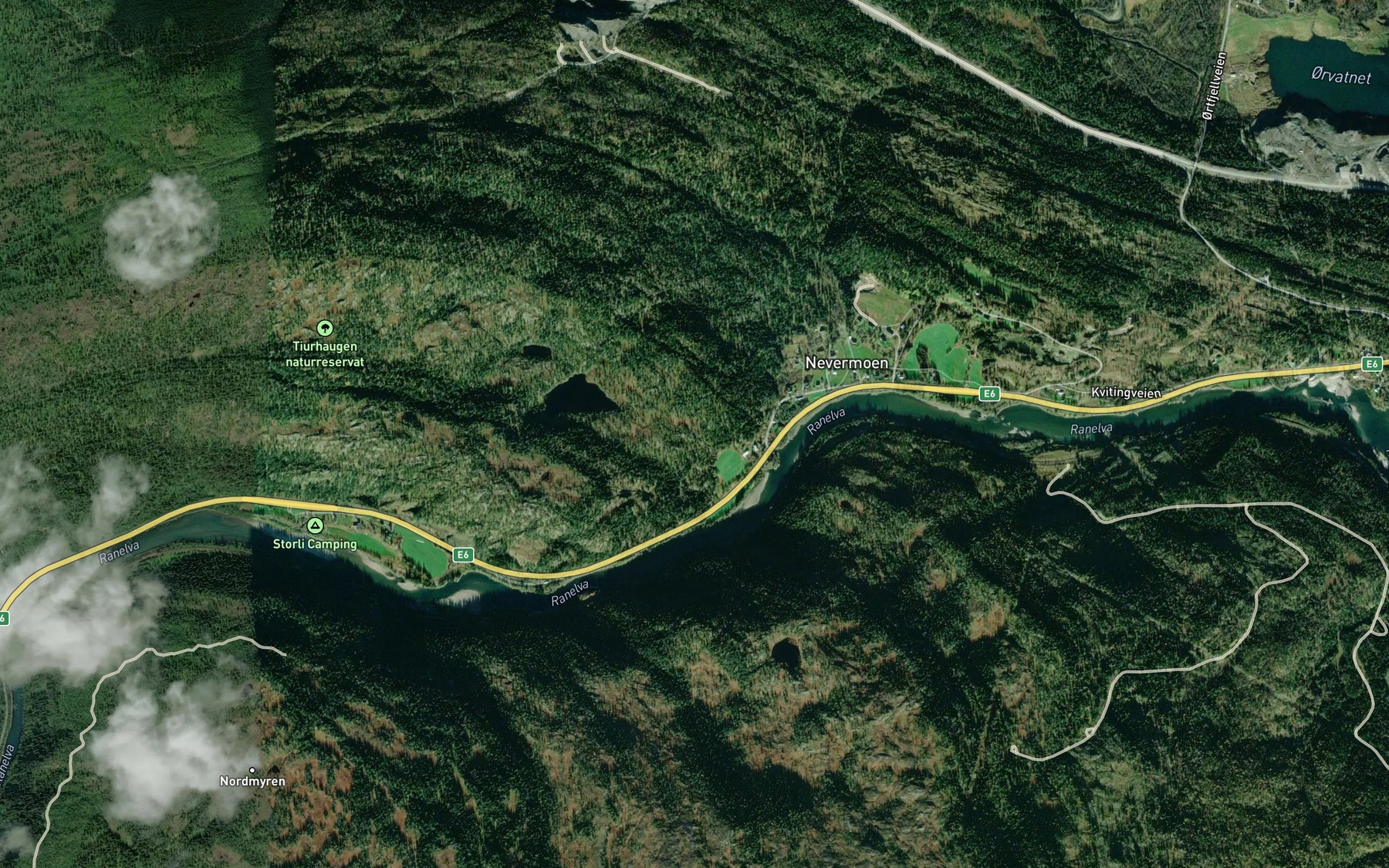 Satellite map of the Langbekken