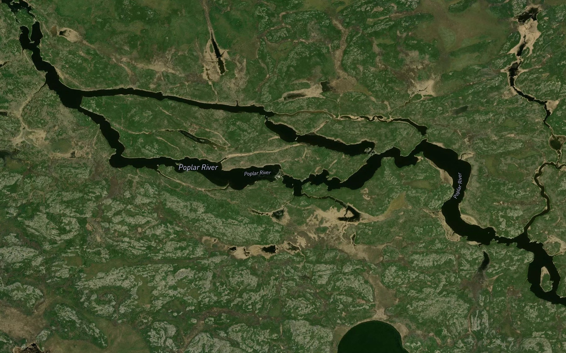 Satellite map of the Sakitawonk Rapids