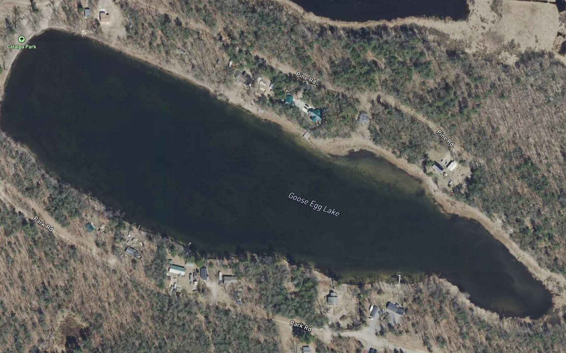 Satellite map of the Goose Egg Lake