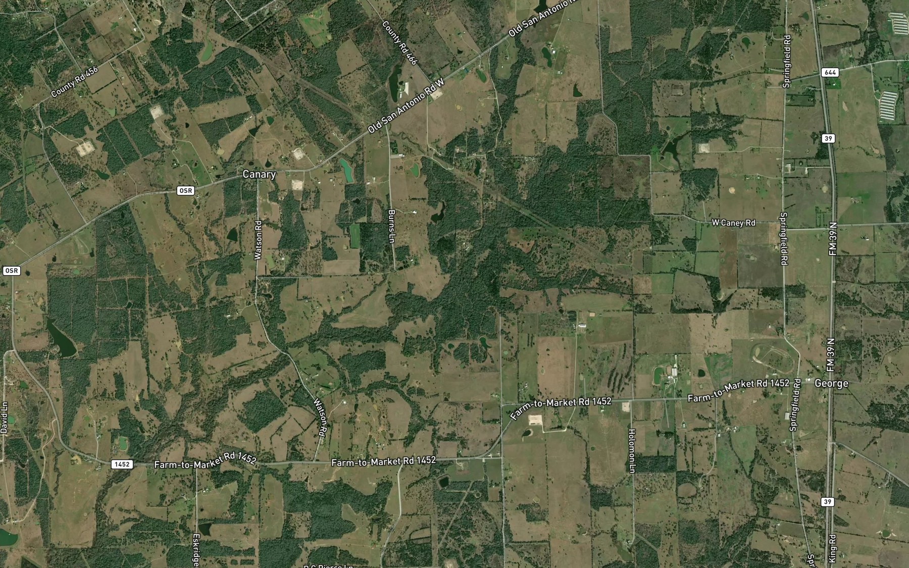 Satellite map of the Red Bank Creek