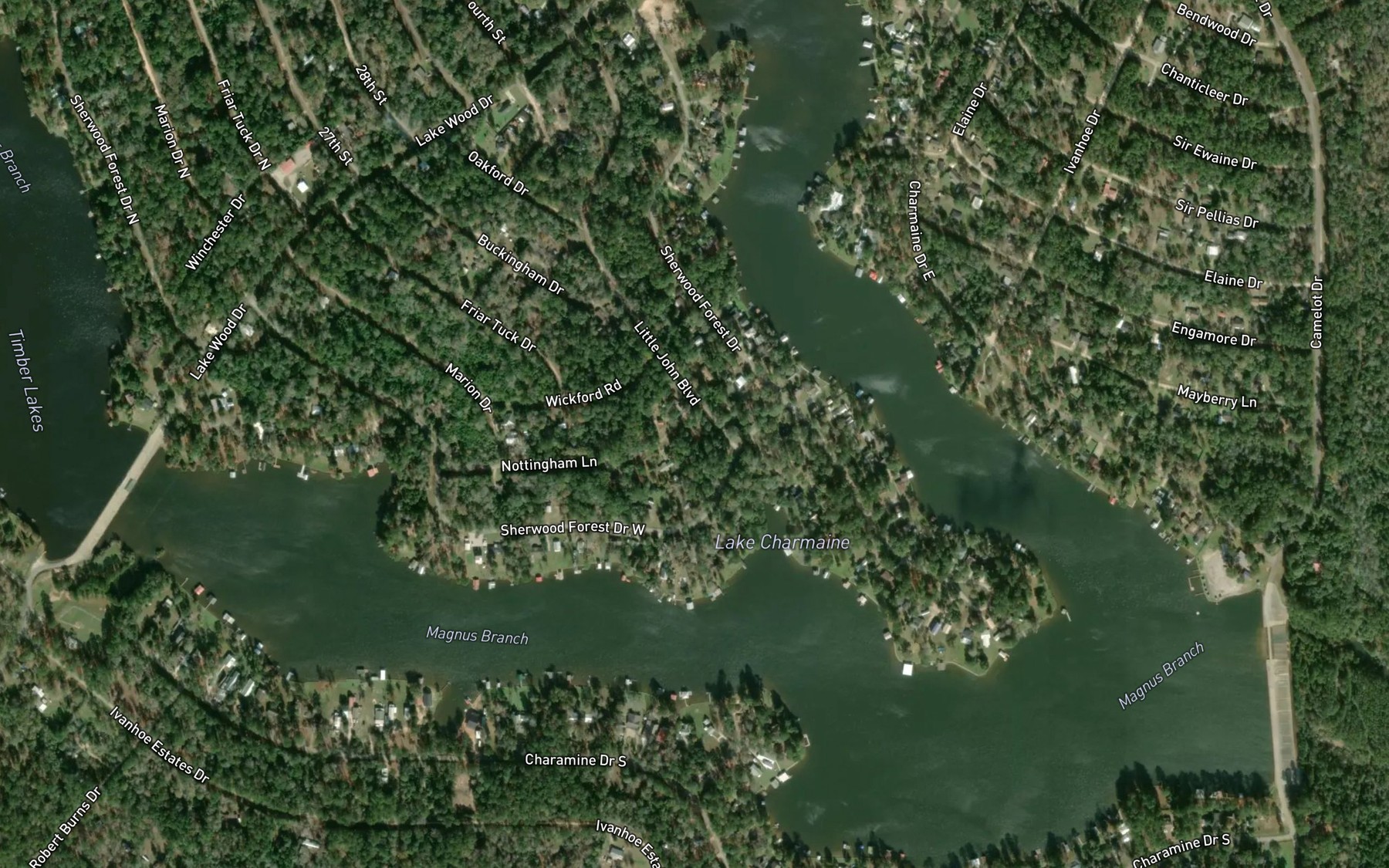 Satellite map of the Lake Charmaine