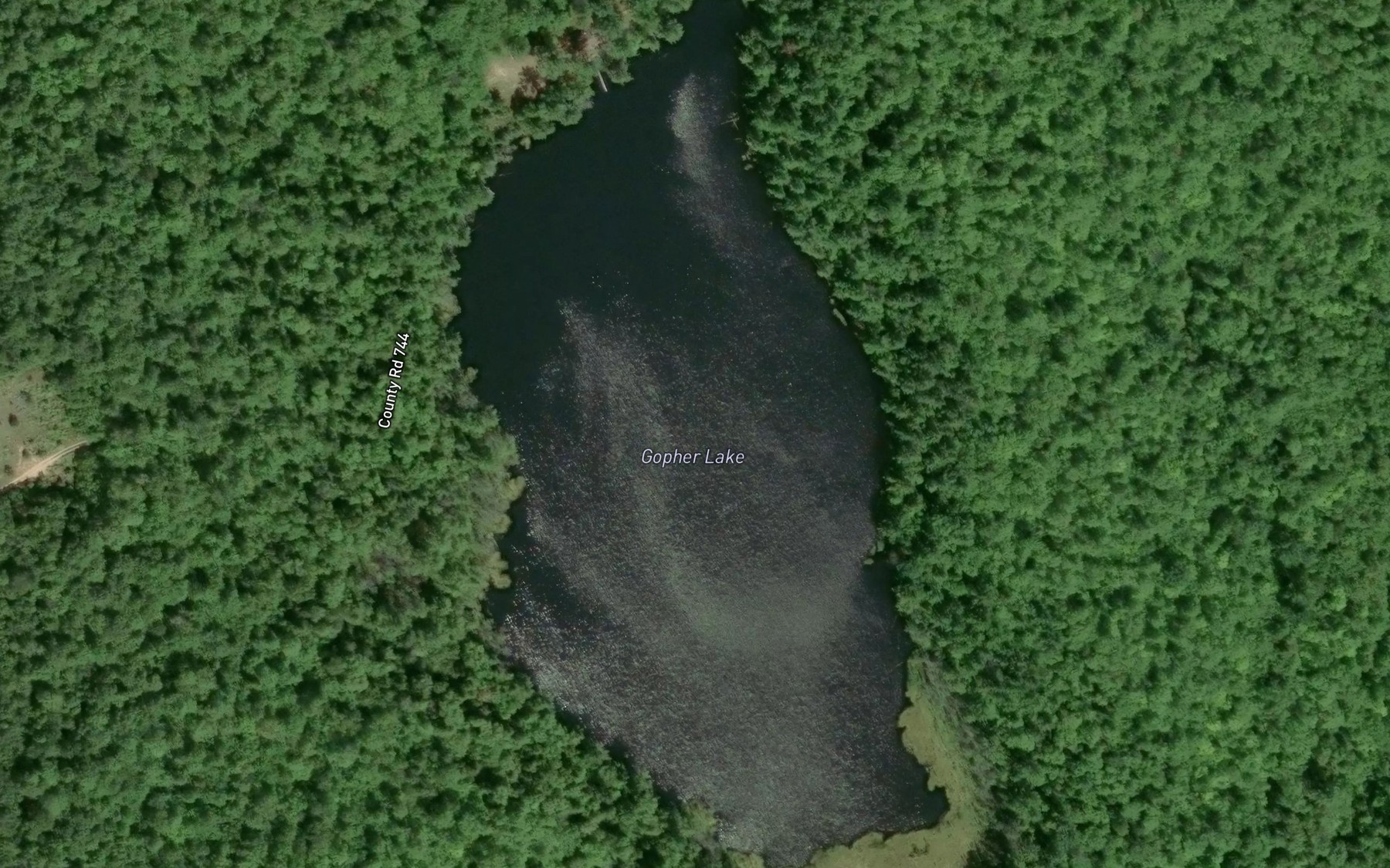 Satellite map of the Gopher Lake