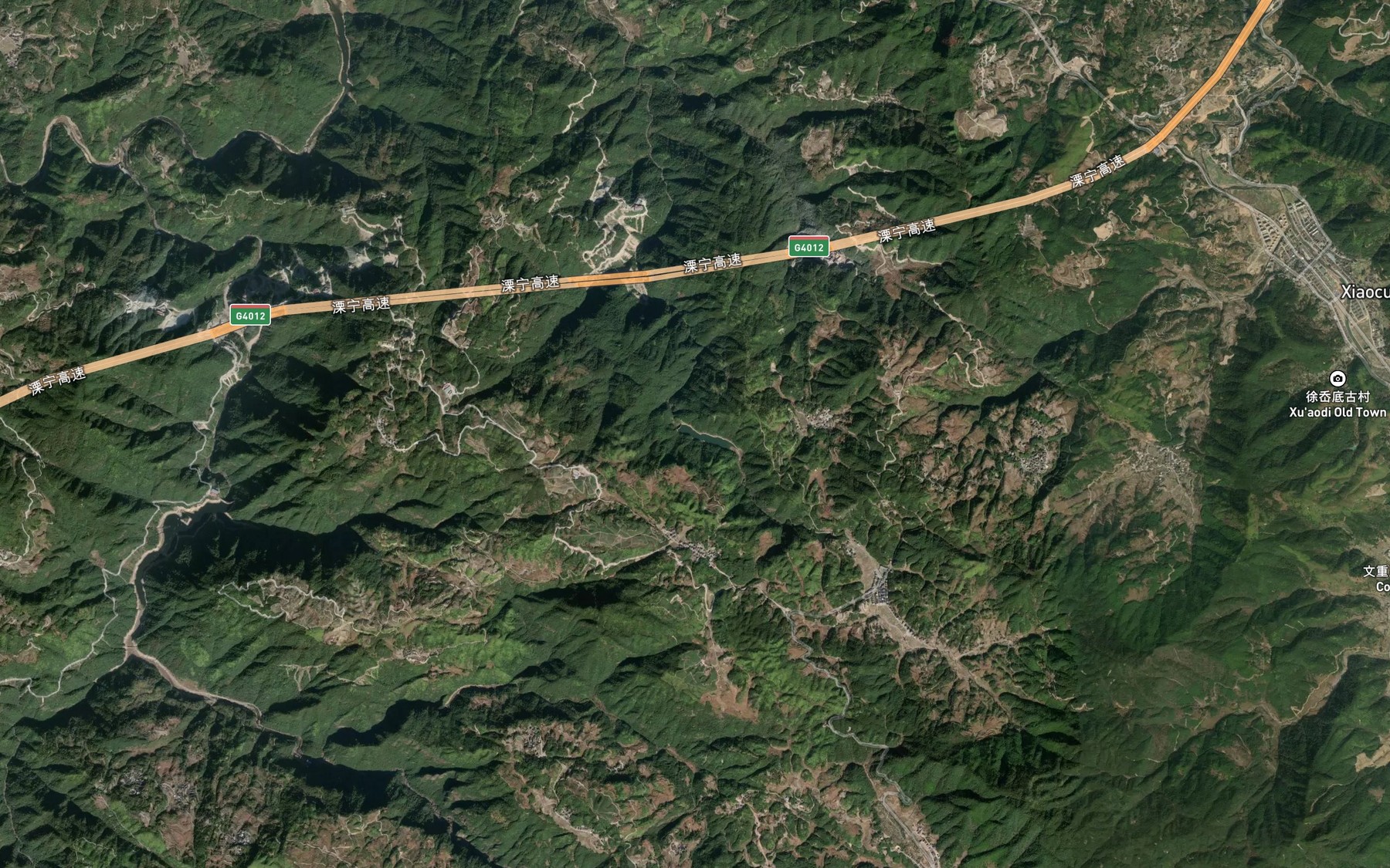 Satellite map of the Gexi Shuiku