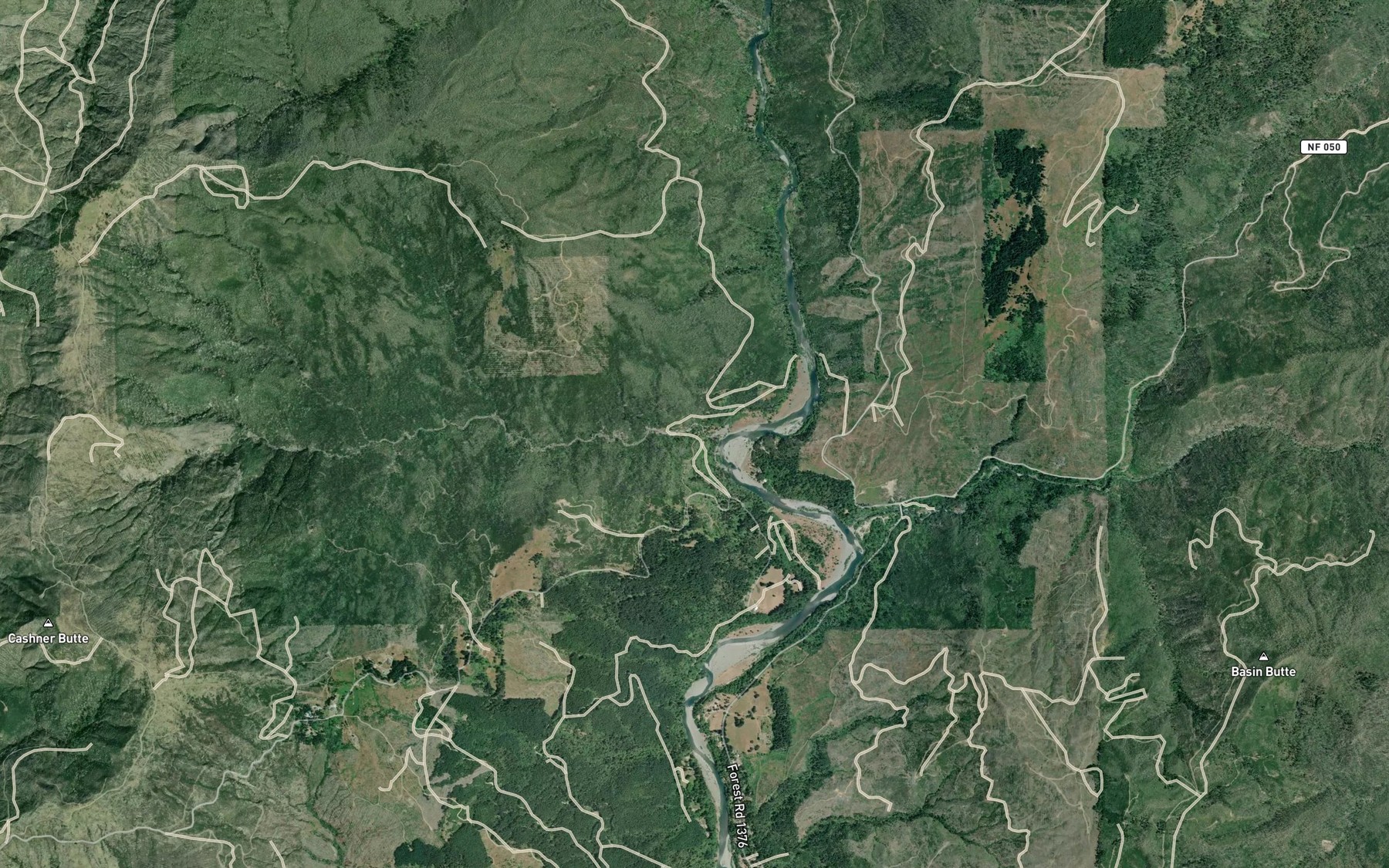 Satellite map of the Panther Creek