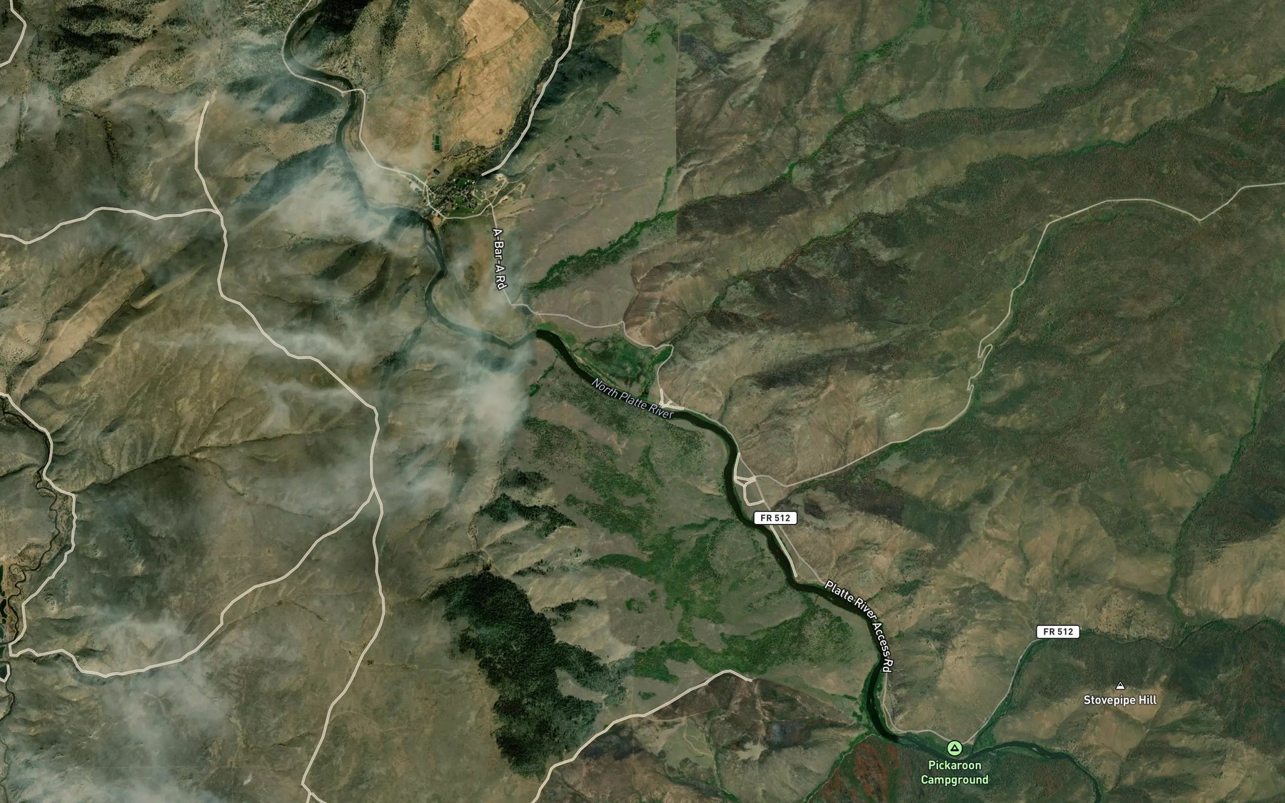 Satellite map of the Cottonwood Creek