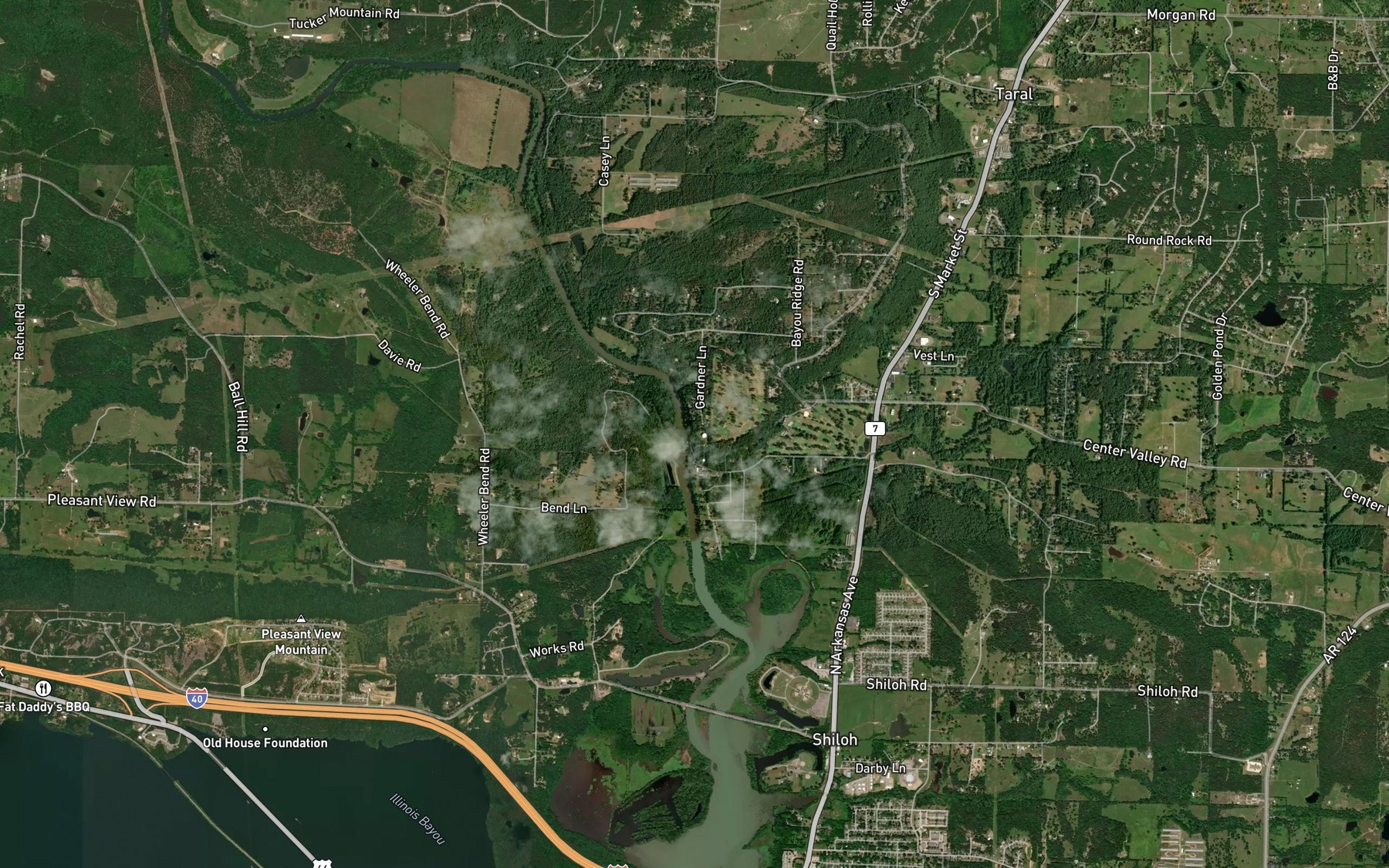 Satellite map of the Lake Russellville