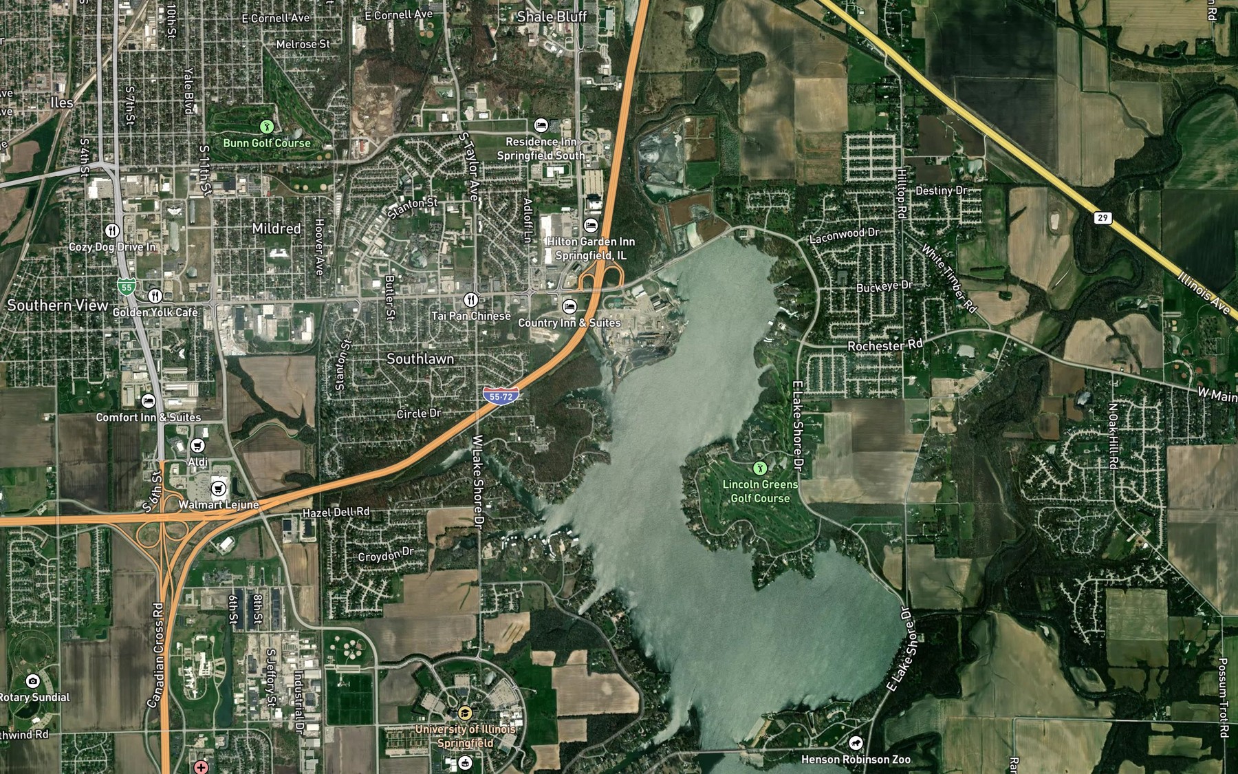 Satellite map of the Spot 10