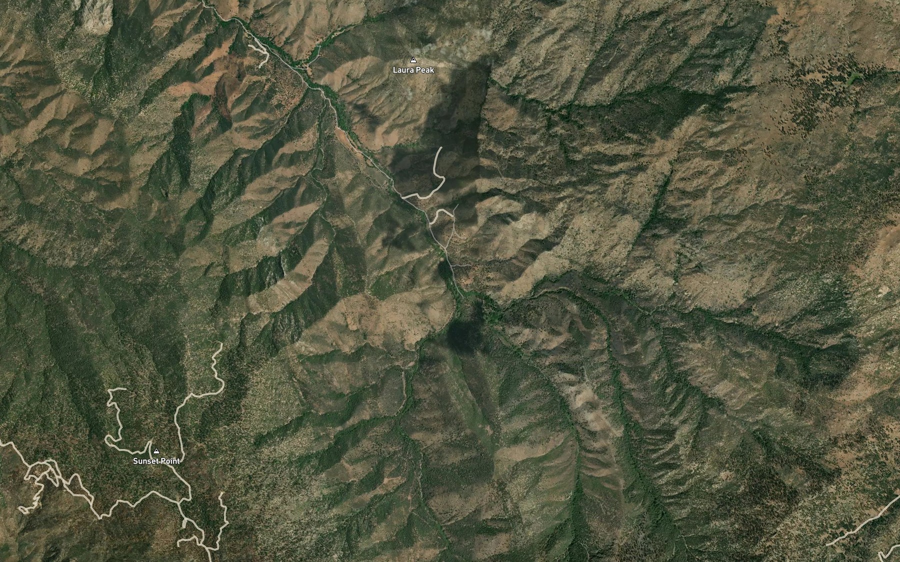 Satellite map of the South Fork Erskine Creek