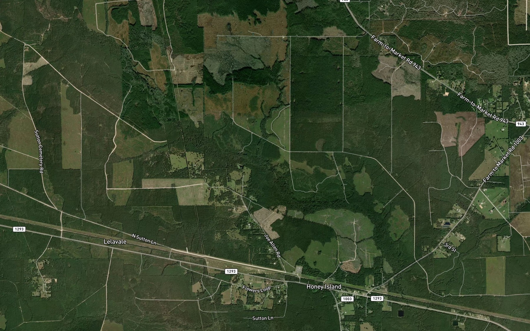 Satellite map of the Shaley Creek