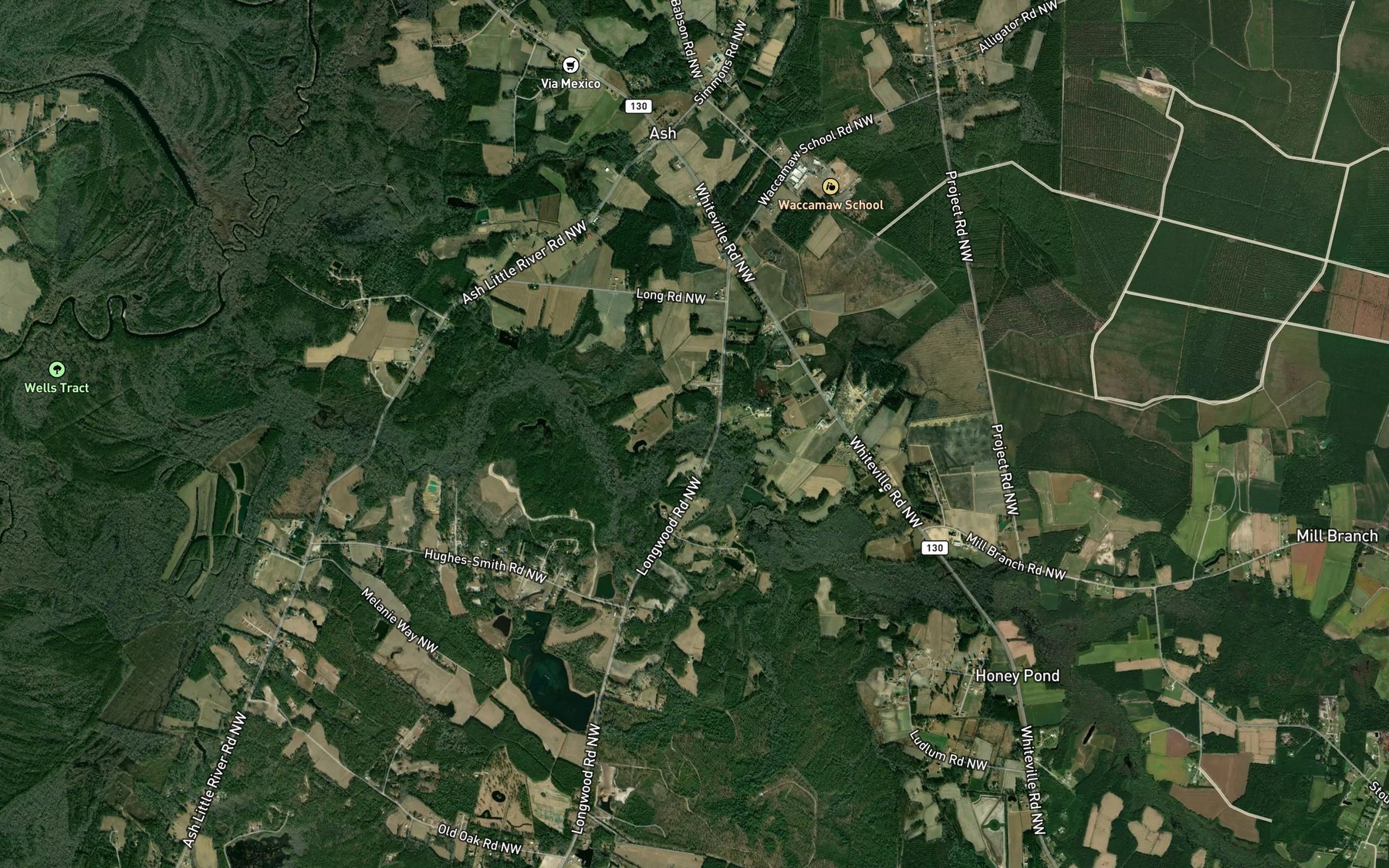 Satellite map of the Gore Branch