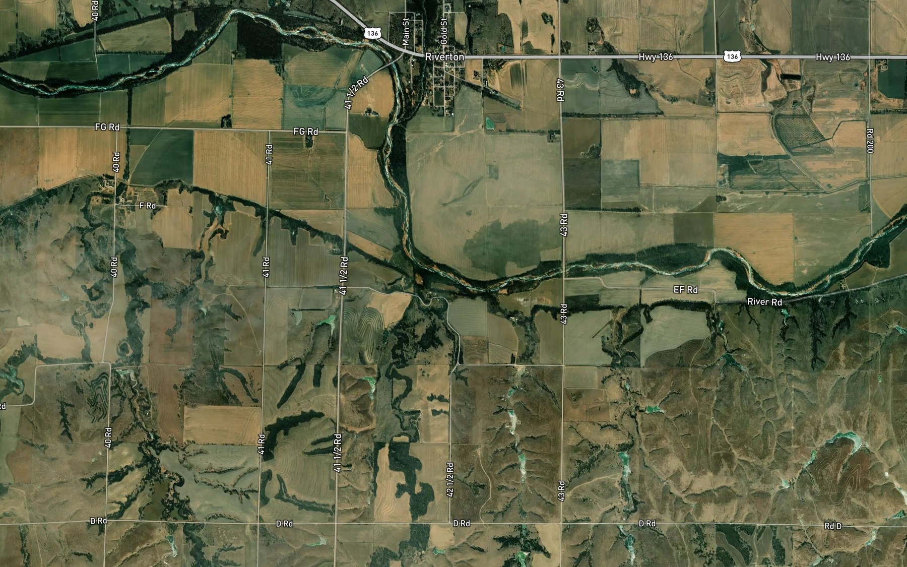 Satellite map of the Rock Creek