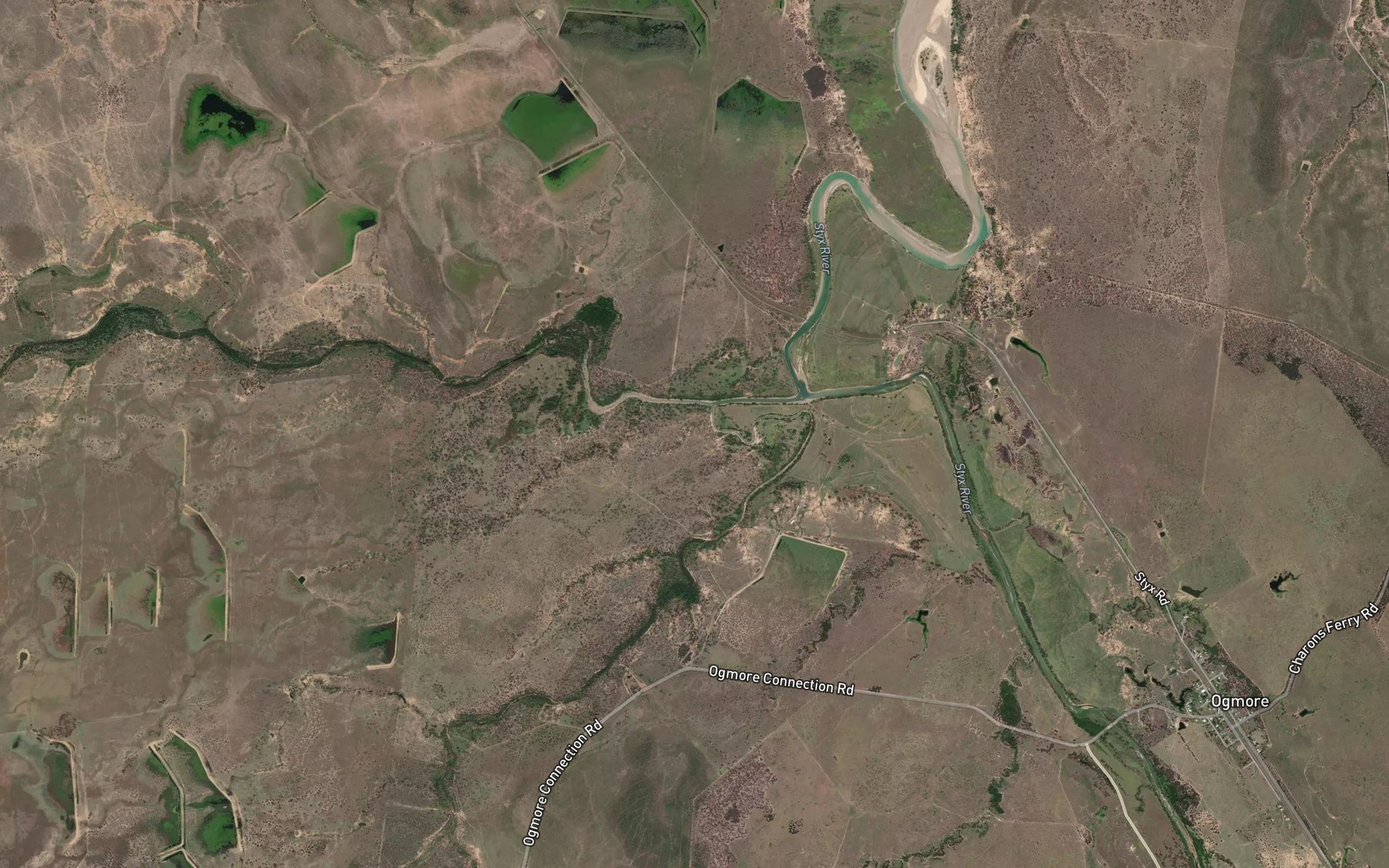 Satellite map of the Montrose Creek