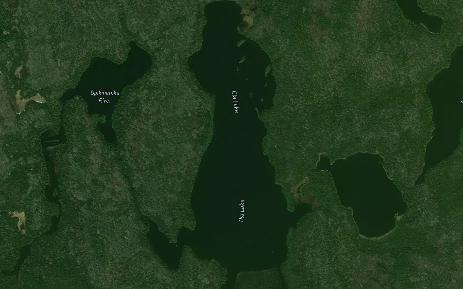 Satellite map of the Ola Lake