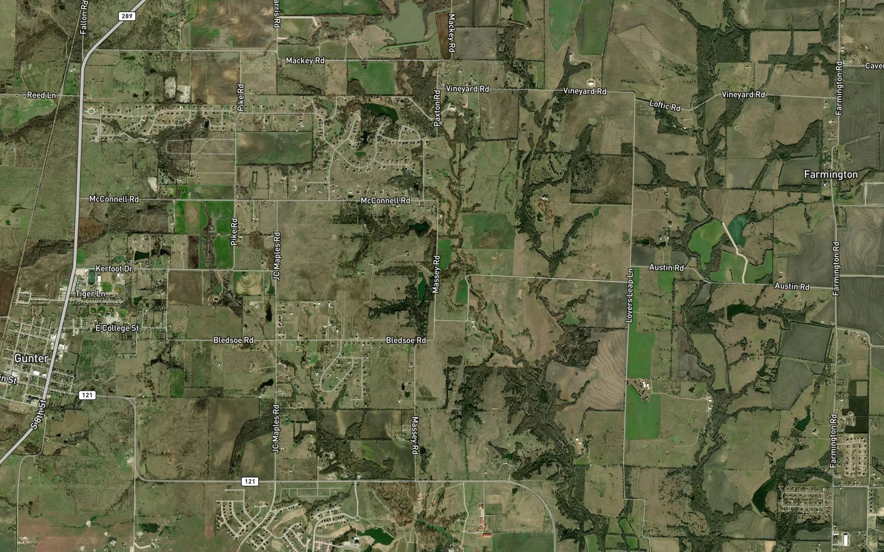 Satellite map of the Soil Conservation Service Site 22 Reservoir