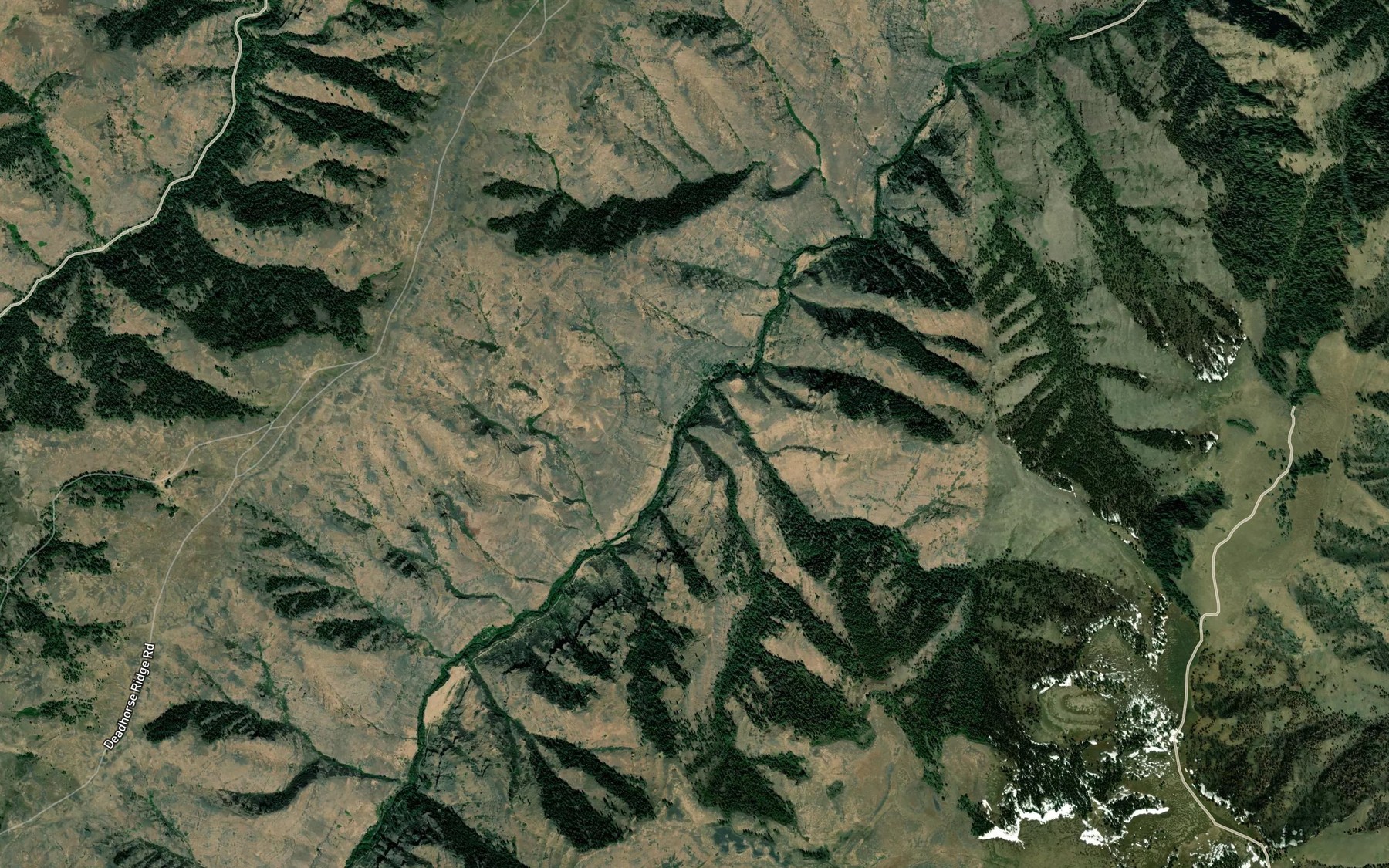 Satellite map of the Little Bristo Creek