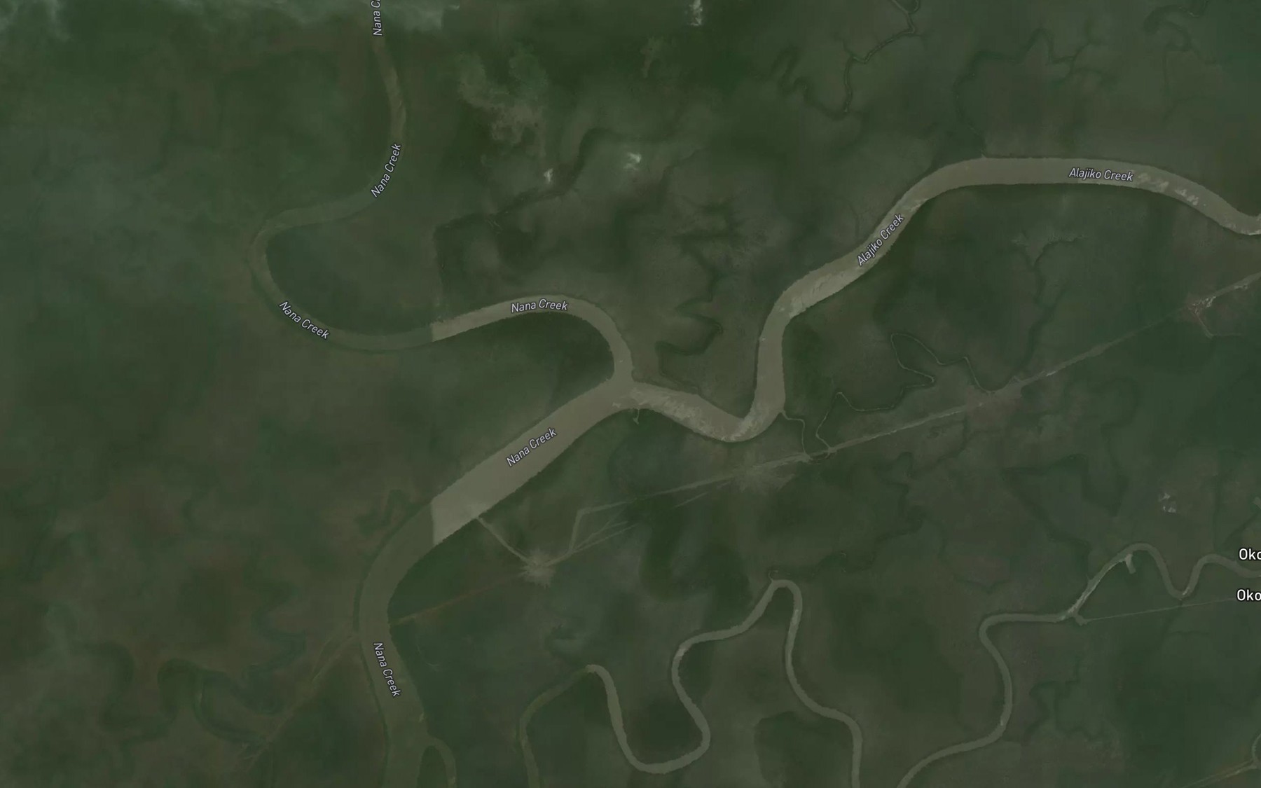 Satellite map of the Alajiko Creek
