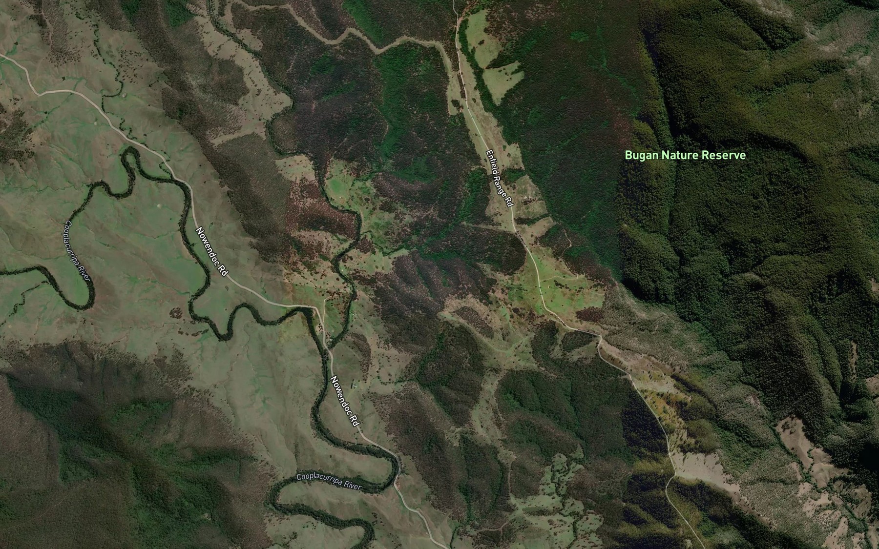 Satellite map of the Cooplacurripa River