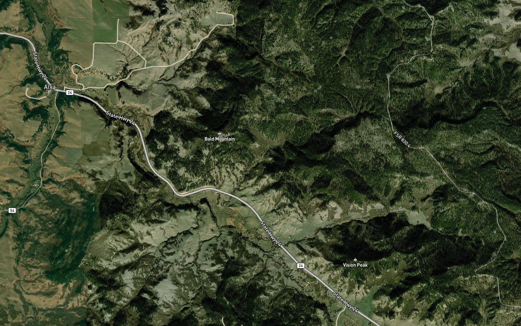 Satellite map of the Wood Reservoir
