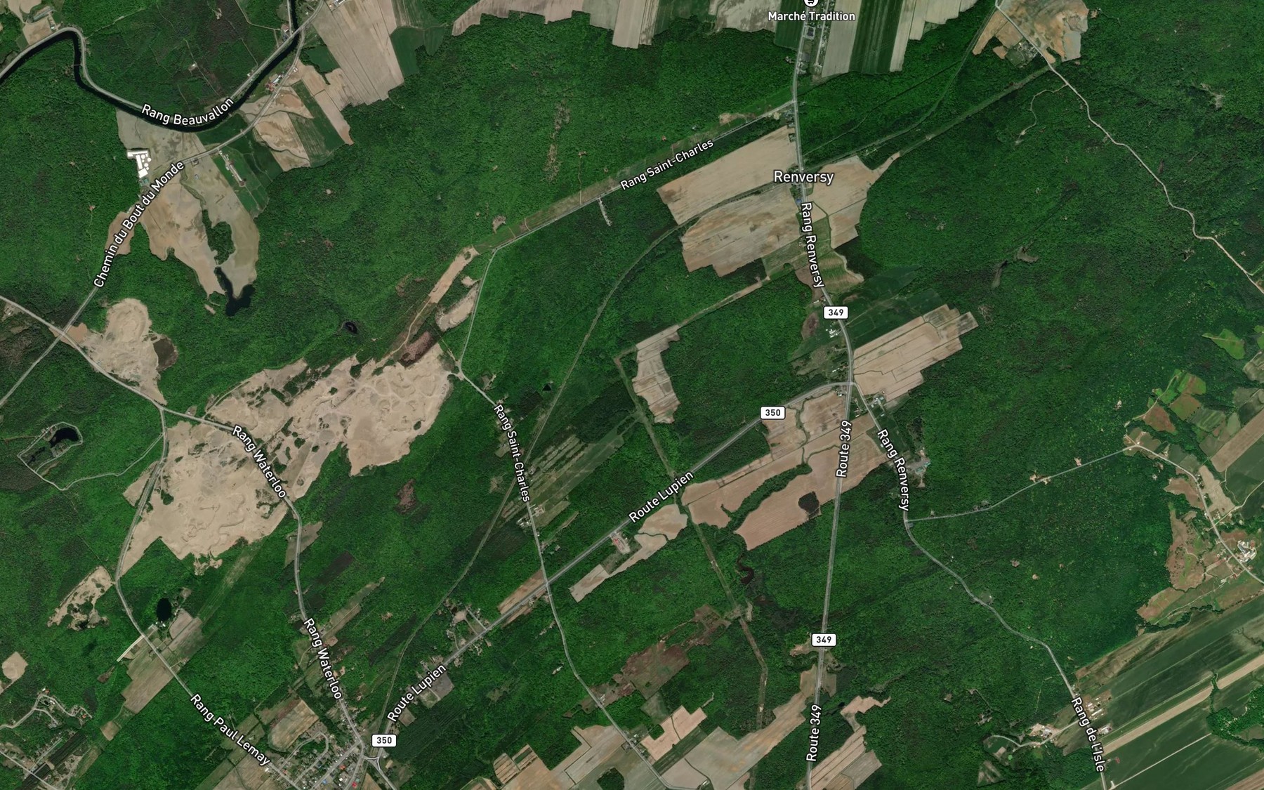 Satellite map of the Ruisseau Lacourciere