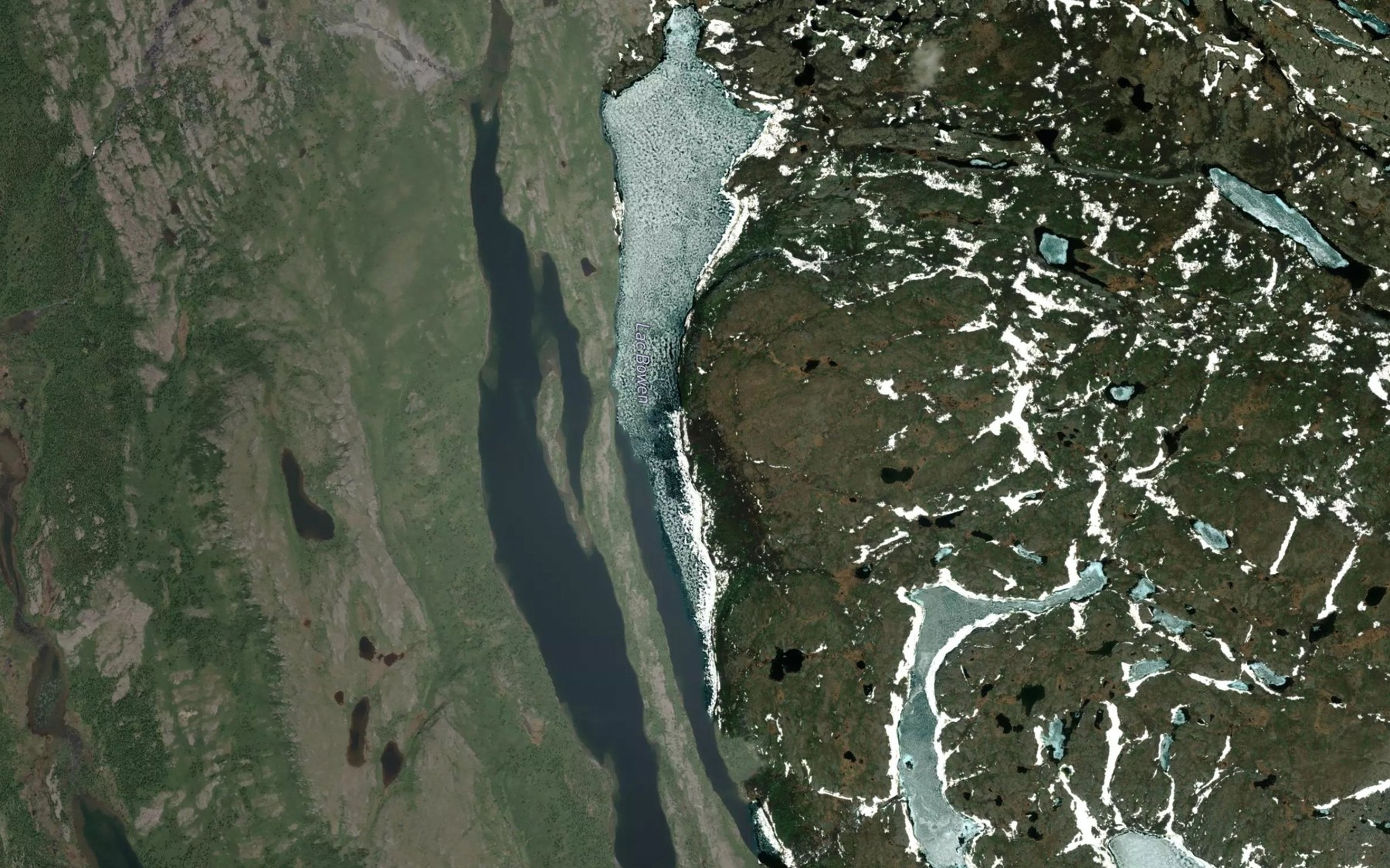 Satellite map of the Lac Bowen