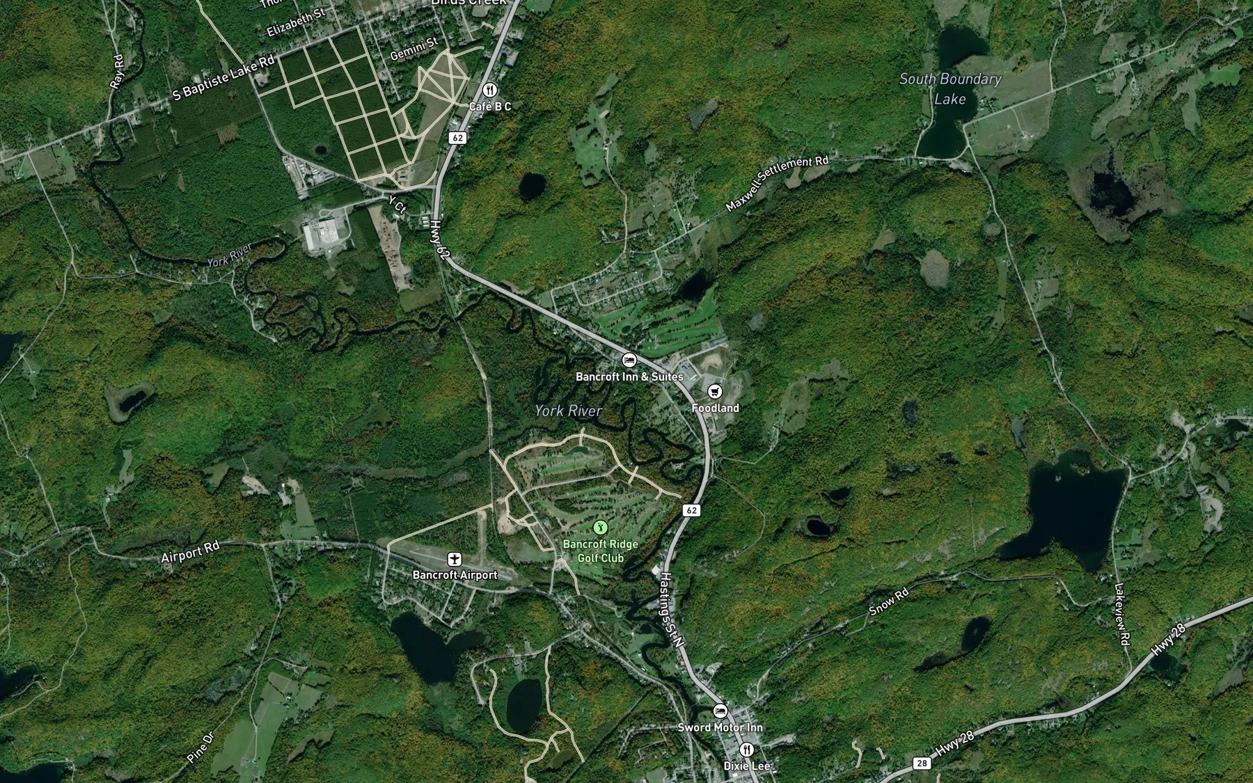 Satellite map of the Faraday Creek