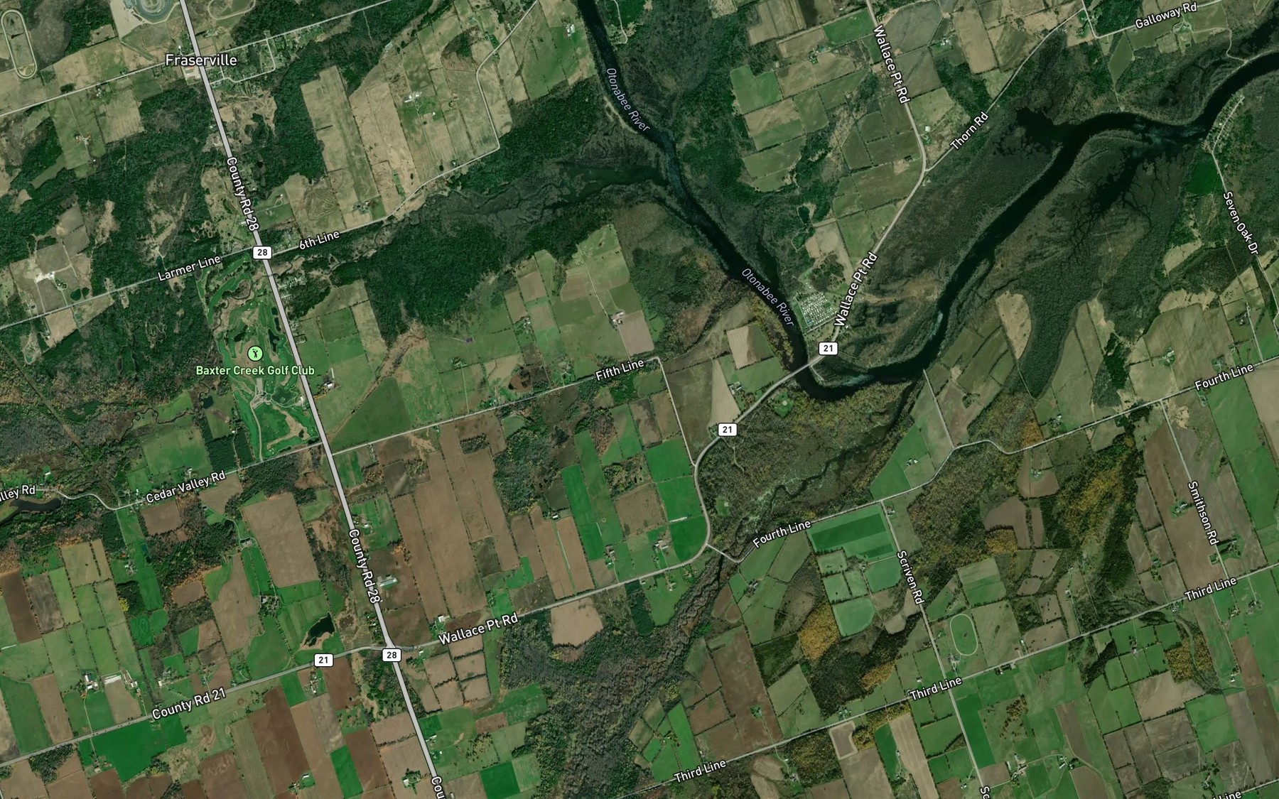 Satellite map of the Lepers Creek